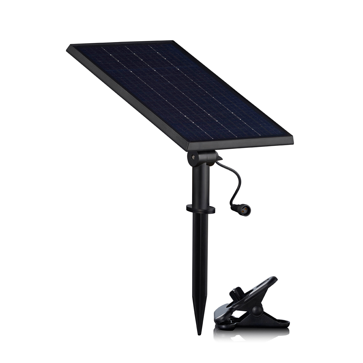 LED - Lichterkette mit 12 Leuchten in 8,40m Länge und Solarpanel, warmweiß, IP44