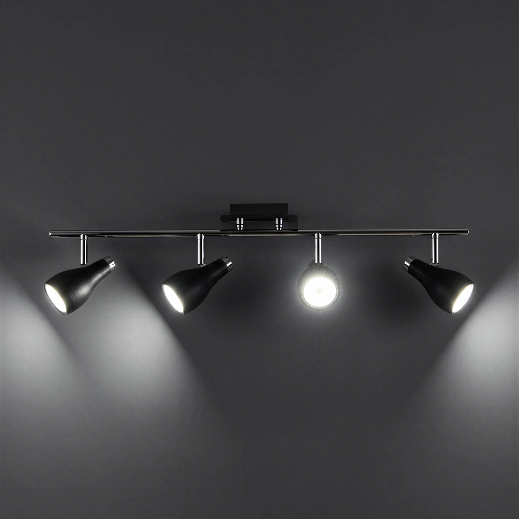 KINGA 4 - Decken Spotleuchte in schwarz/chrom - 4 x max 35W - Lichtfarbe: neutralweiß