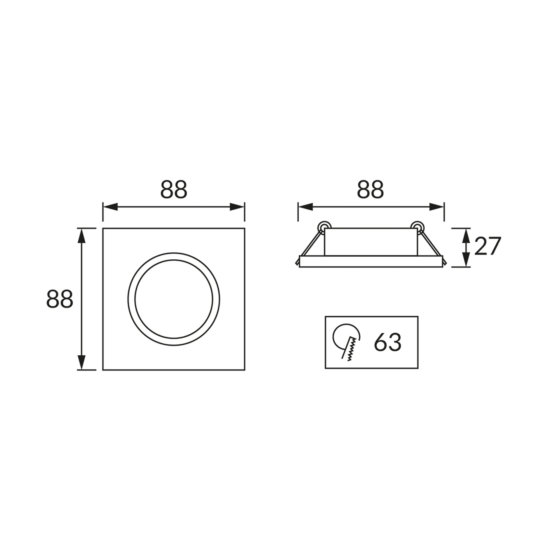 BONO D - Einbau Deckenspot in mattchrom - ohne Leuchtmittel