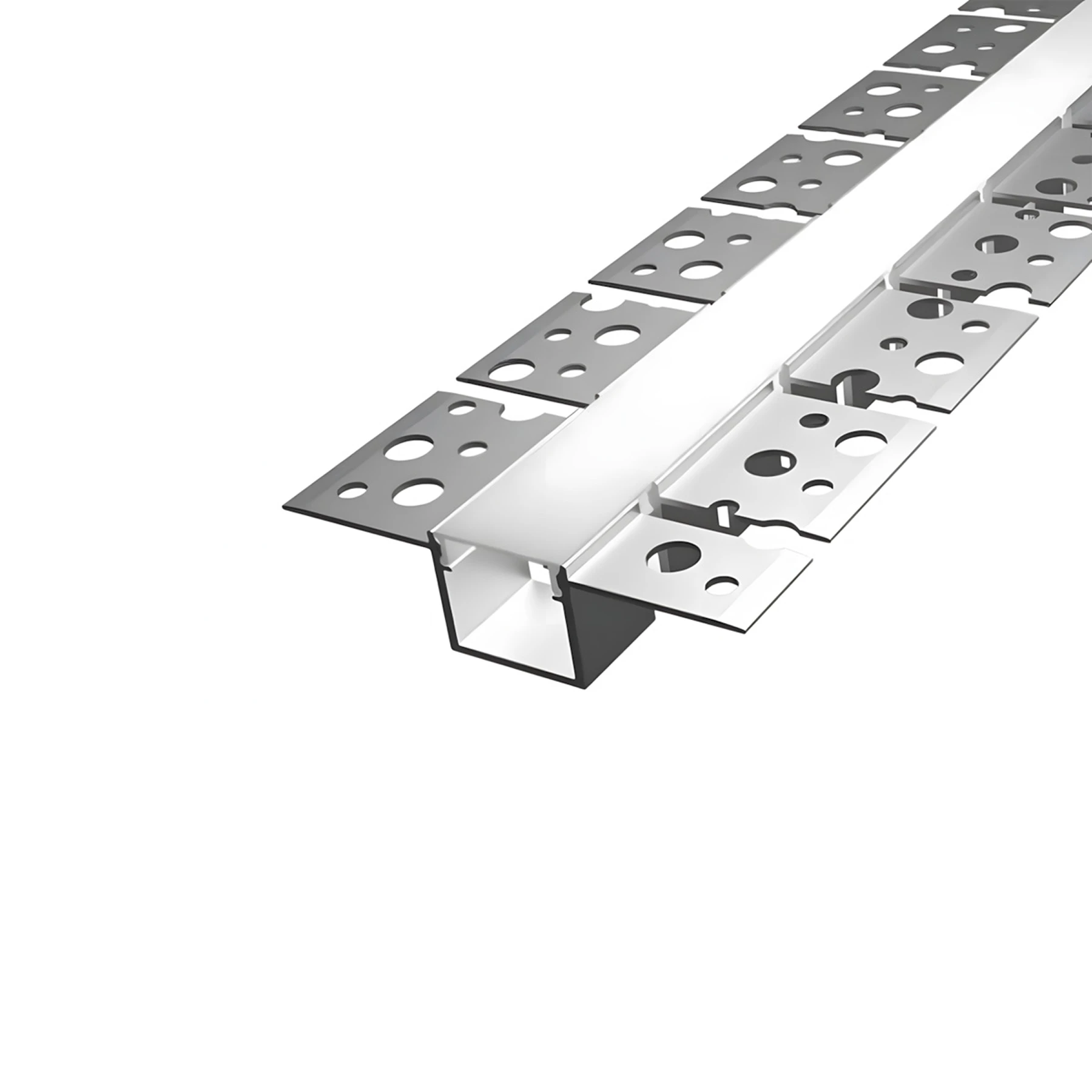 Aluminium LED Unterputz Profil, Trockenbau, flexibel, 1,73 x 1,31 - 25,5cm - diffuse Abdeckung - Rollenware - ohne Endkappen