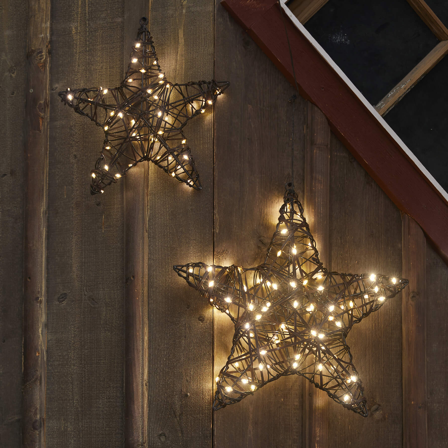Star 50 - Weihnachtsdeko für außen - Rattan Stern - Netzbetrieb - Lichtfarbe: Warmweiß