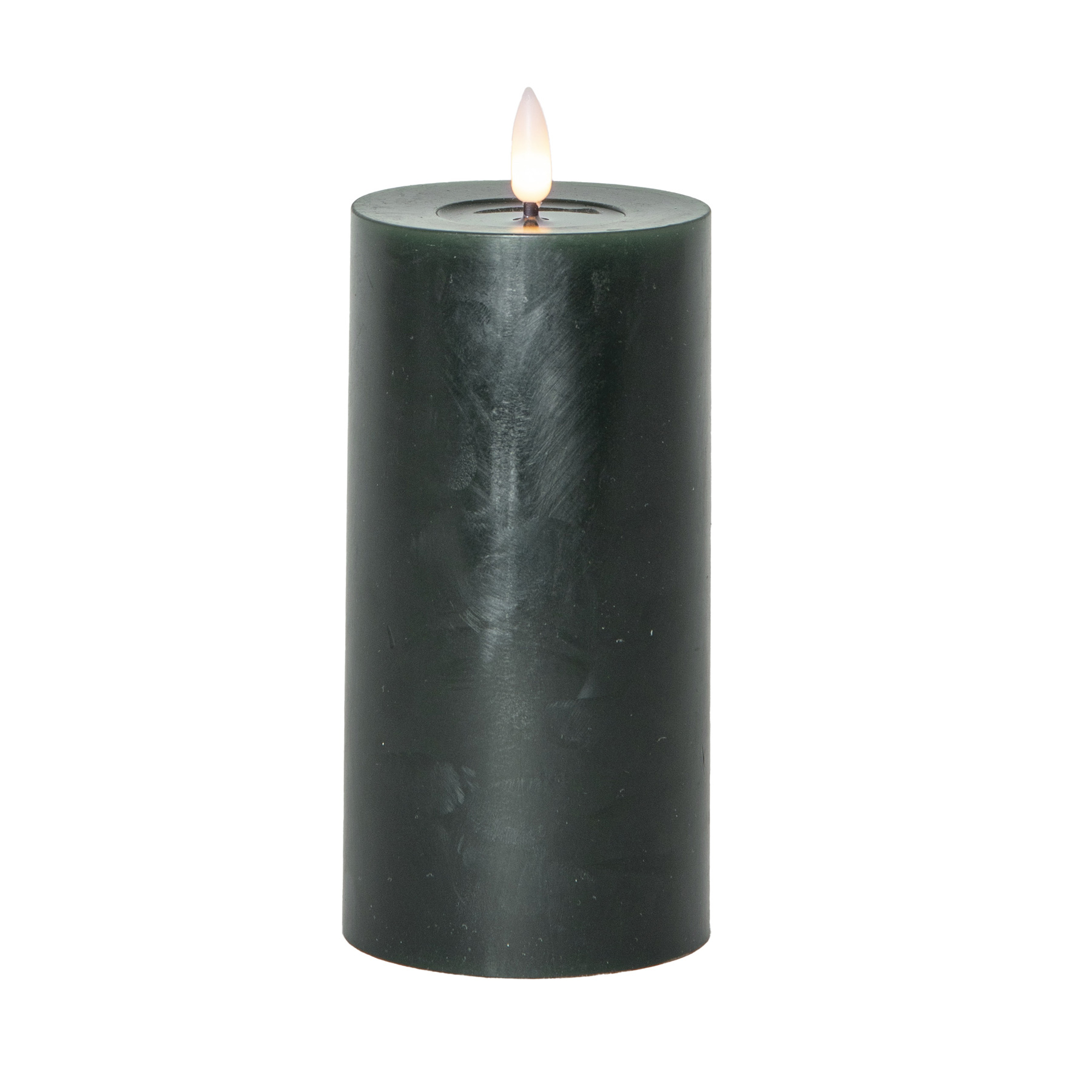 Flamme Flow - Kerze für innen - Grün - Höhe: 17,5 cm - Batteriebetrieb - Timer - flackernd