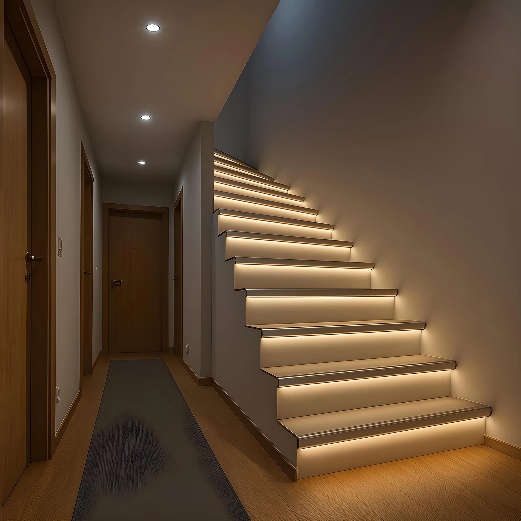 12V Aluminium Treppenstufen LED Leiste - RGB - diffuse Abdeckung - 53cm mit  30 SMD LEDs