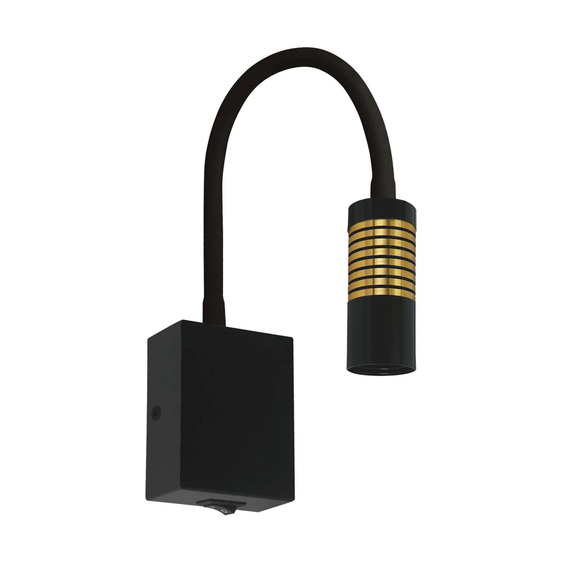 Wandleuchte indoor in schwarz/gold - 3 W - Lichtfarbe: neutralweiß
