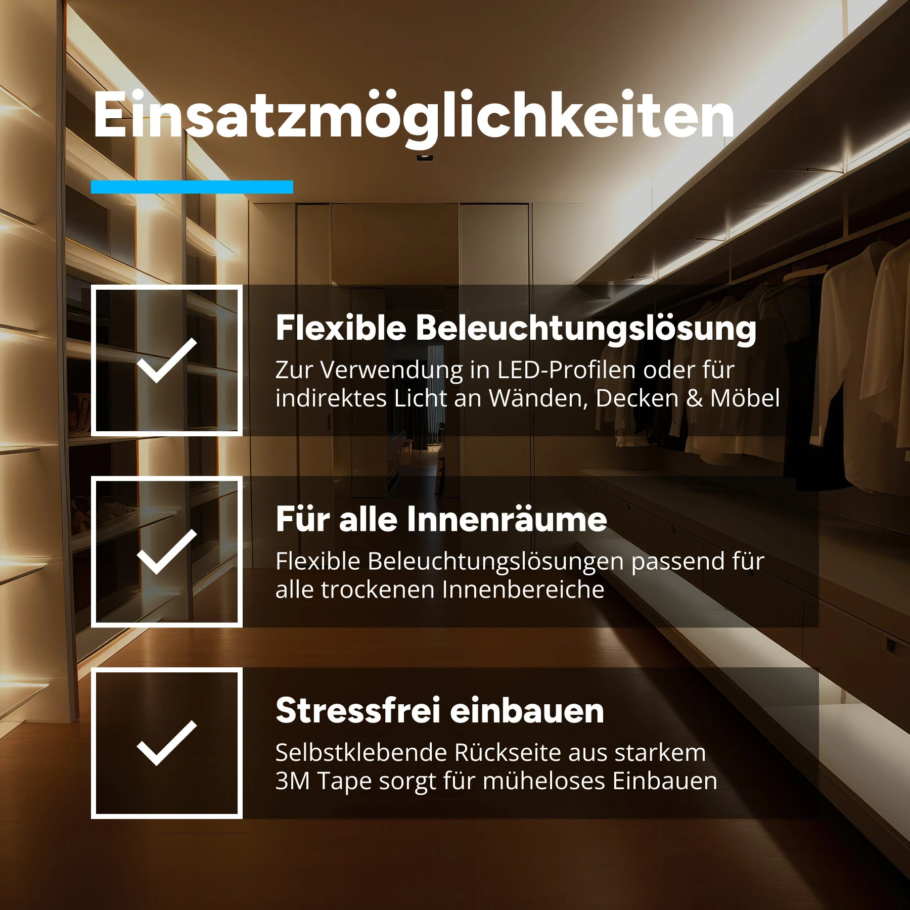 24V COB LED Streifen –  neutralweiß – alle 5cm teilbar - 5mm breit - 5cm mit 24 LEDs - 3 Watt - 100 Lumen - ohne Eingangskabel - Löten erforderlich