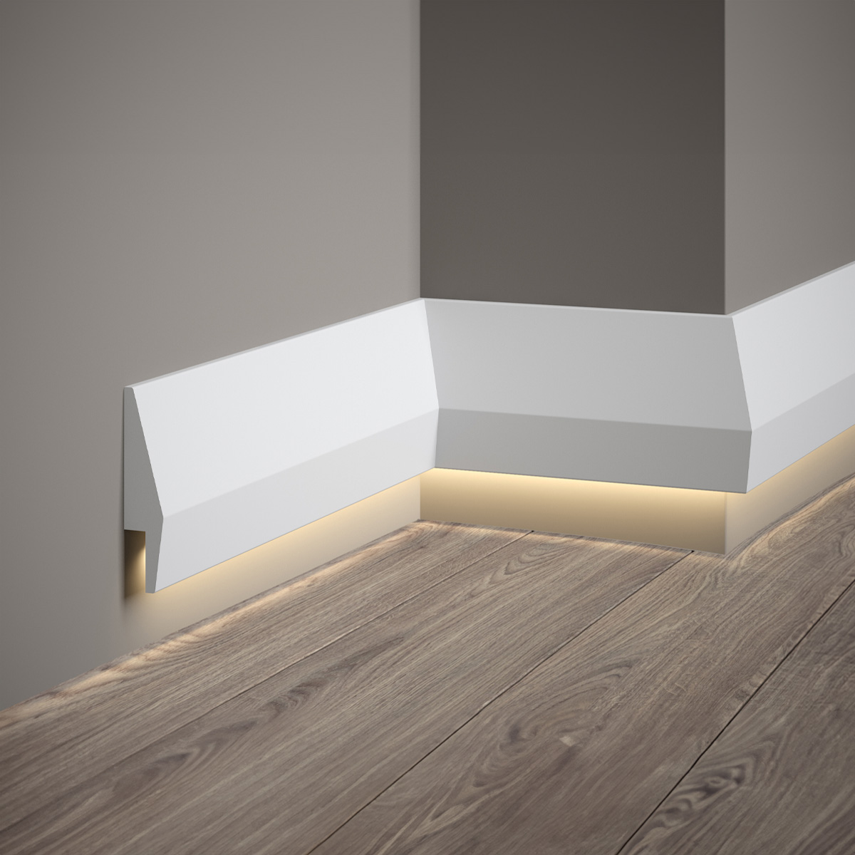 Mardom Decor, LED Stuckleiste, moderne glatte Sockelleiste, 2,3 x 10 x 200cm