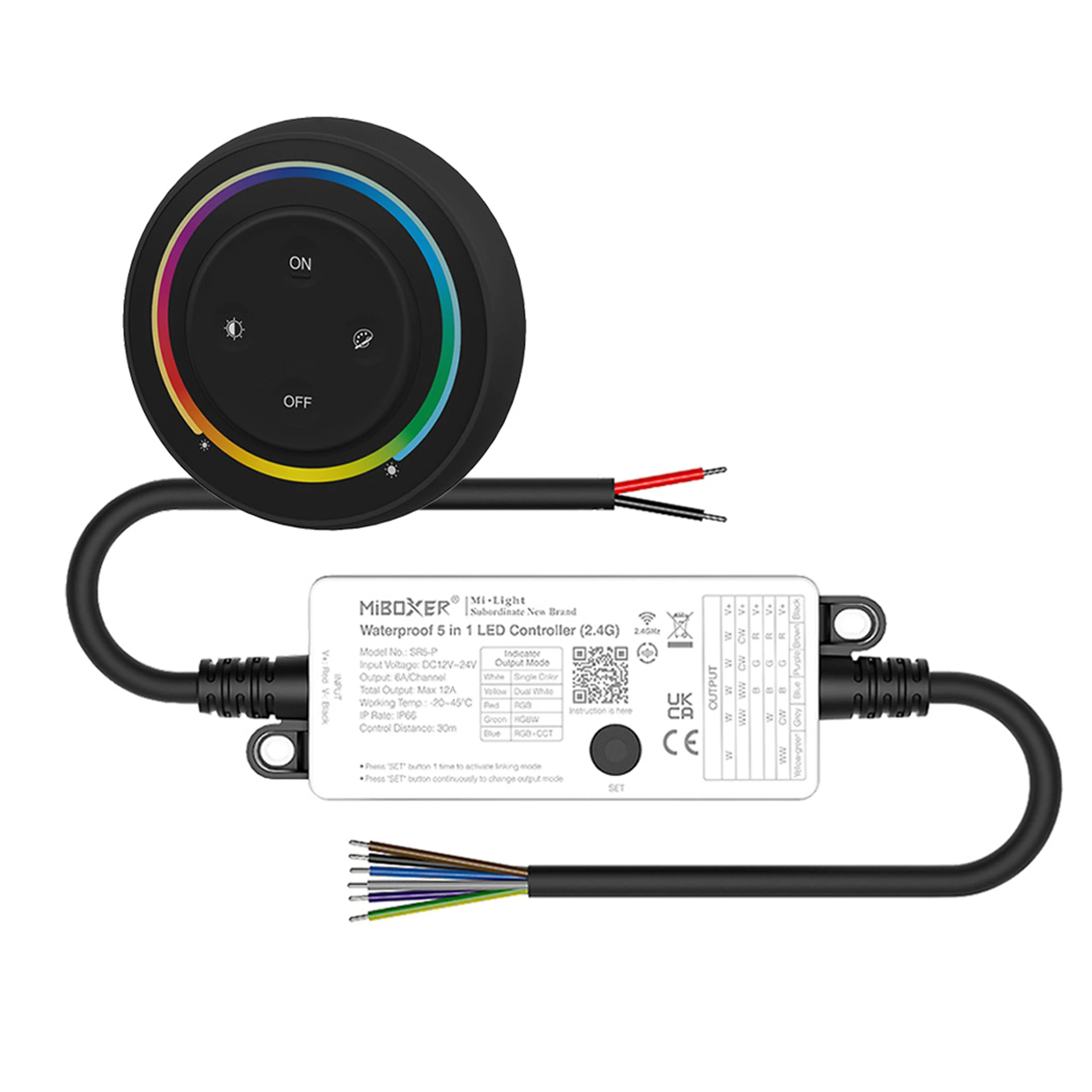 LED Funk Controller Set - 1 Zone - 5 Kanal - RGB+CCT - Fernbedienung (2,4 GHz) - wasserfest - IP66