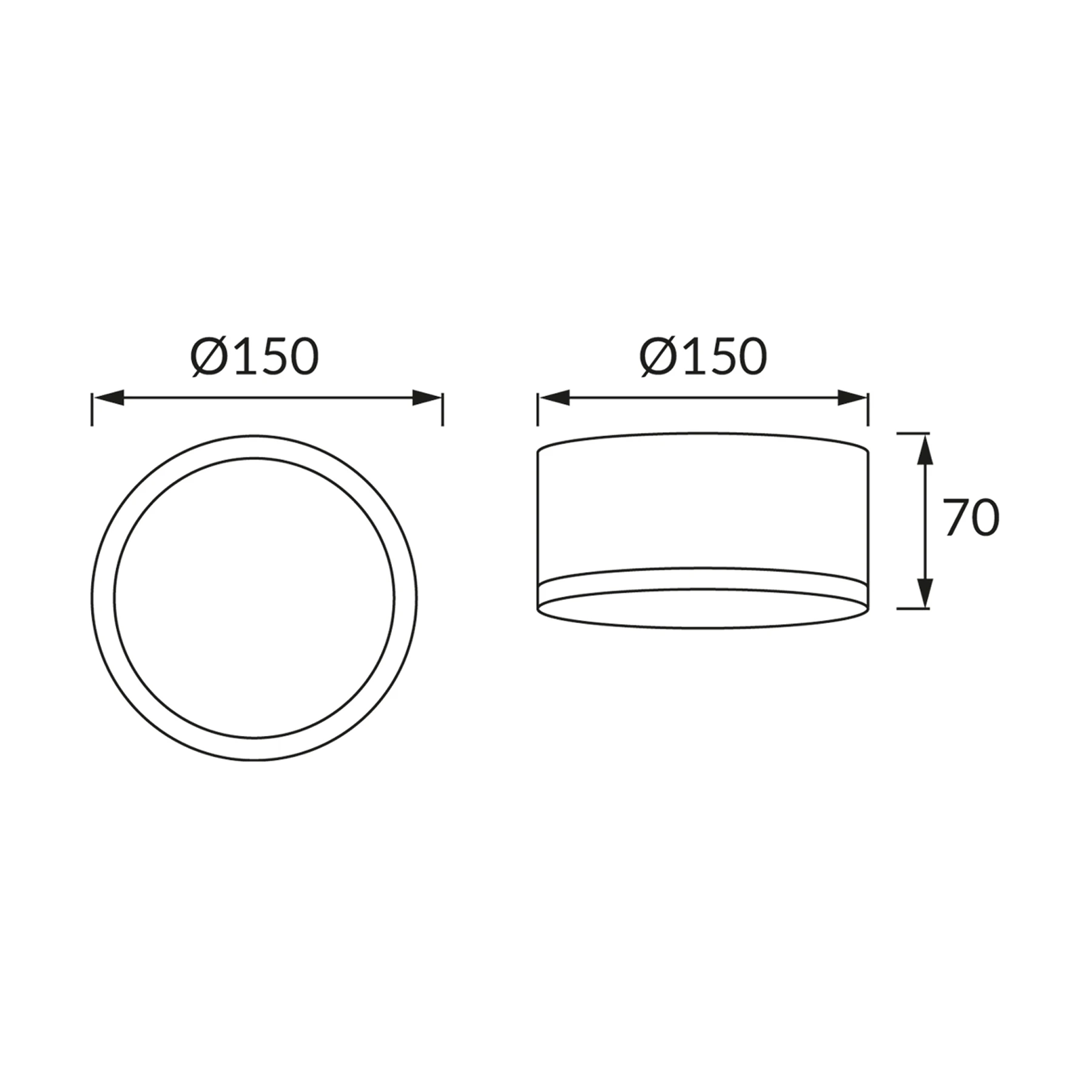 Decken Aufbauleuchte in weiß - Ø15cm - 15 W - Lichtfarbe: neutralweiß