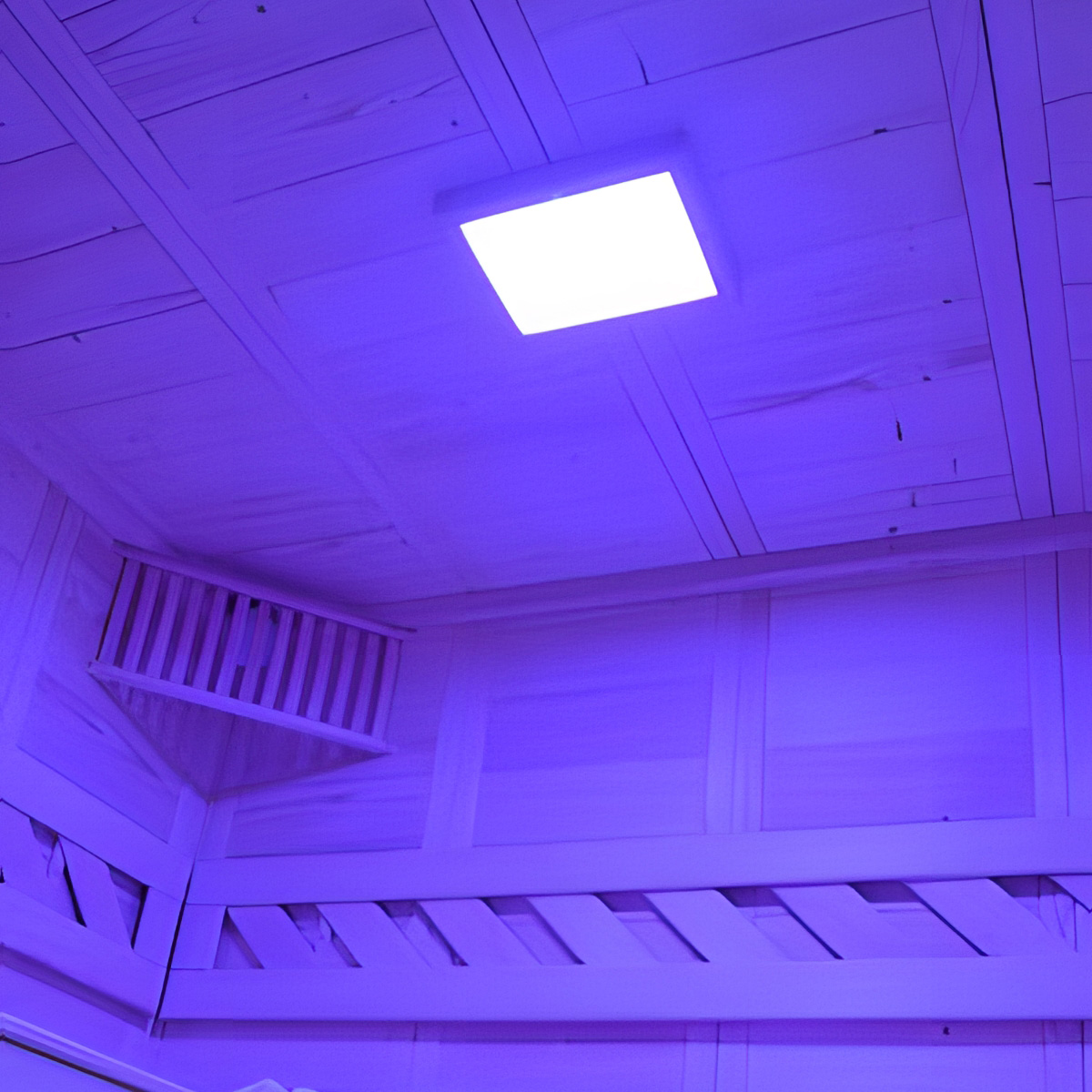 Sauna Lampe, 12V, 58W, 4 Lichtprogramme, 12 Farben, rechteckig 62 x 24 x 3,5 cm