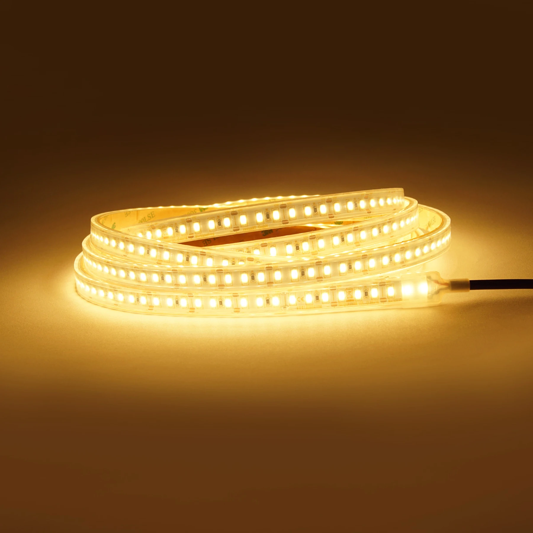 12V wasserfester High-Power LED Streifen - warmweiß - IP67 - 120 LEDs je Meter - alle 2,5cm teilbar - 350cm - 420 High Power LEDS -67,2 Watt - 9870 Lumen - 15cm Eingangskabel mit offenen Enden