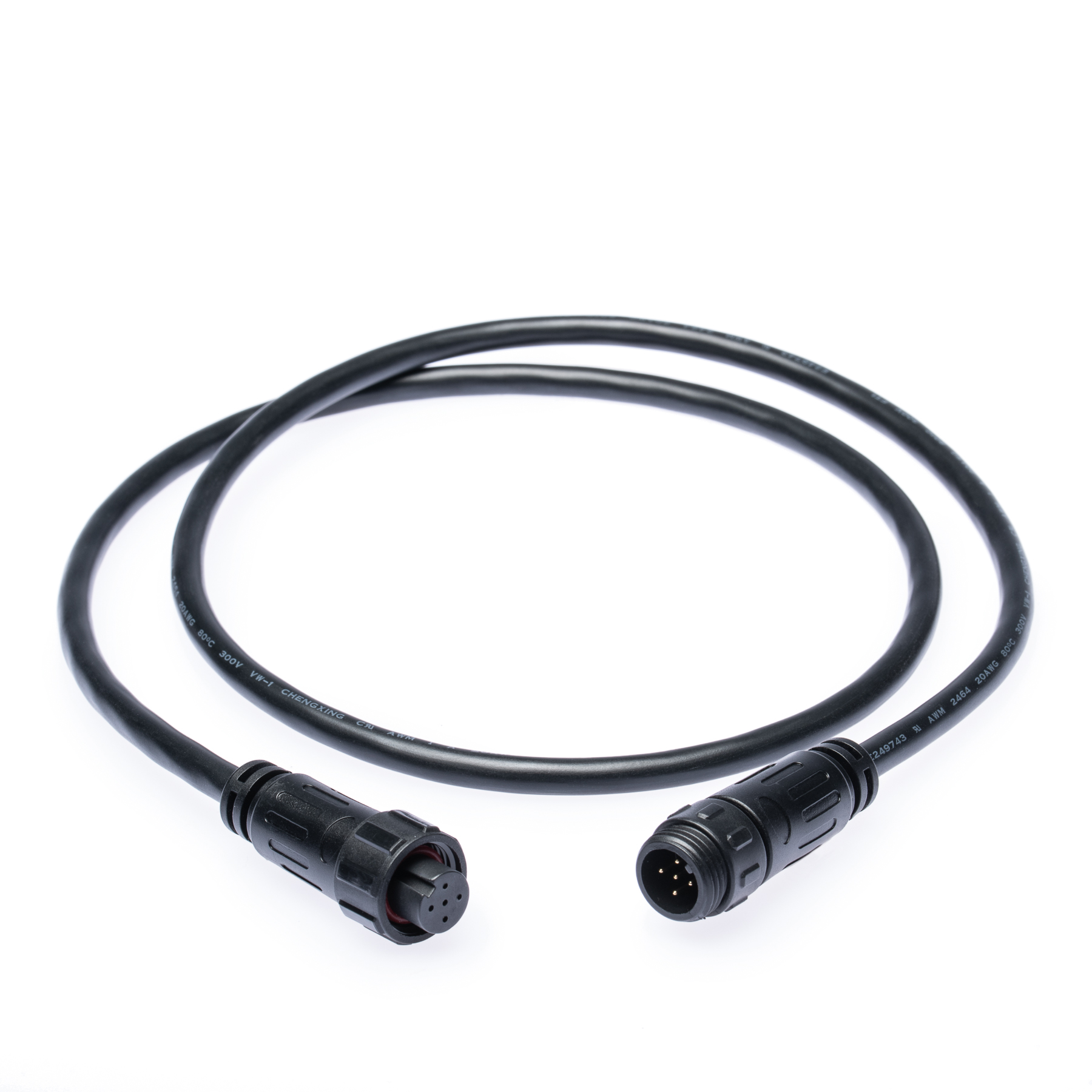 5-poliges Verbindungskabel, wasserfest, schwarz, 100cm