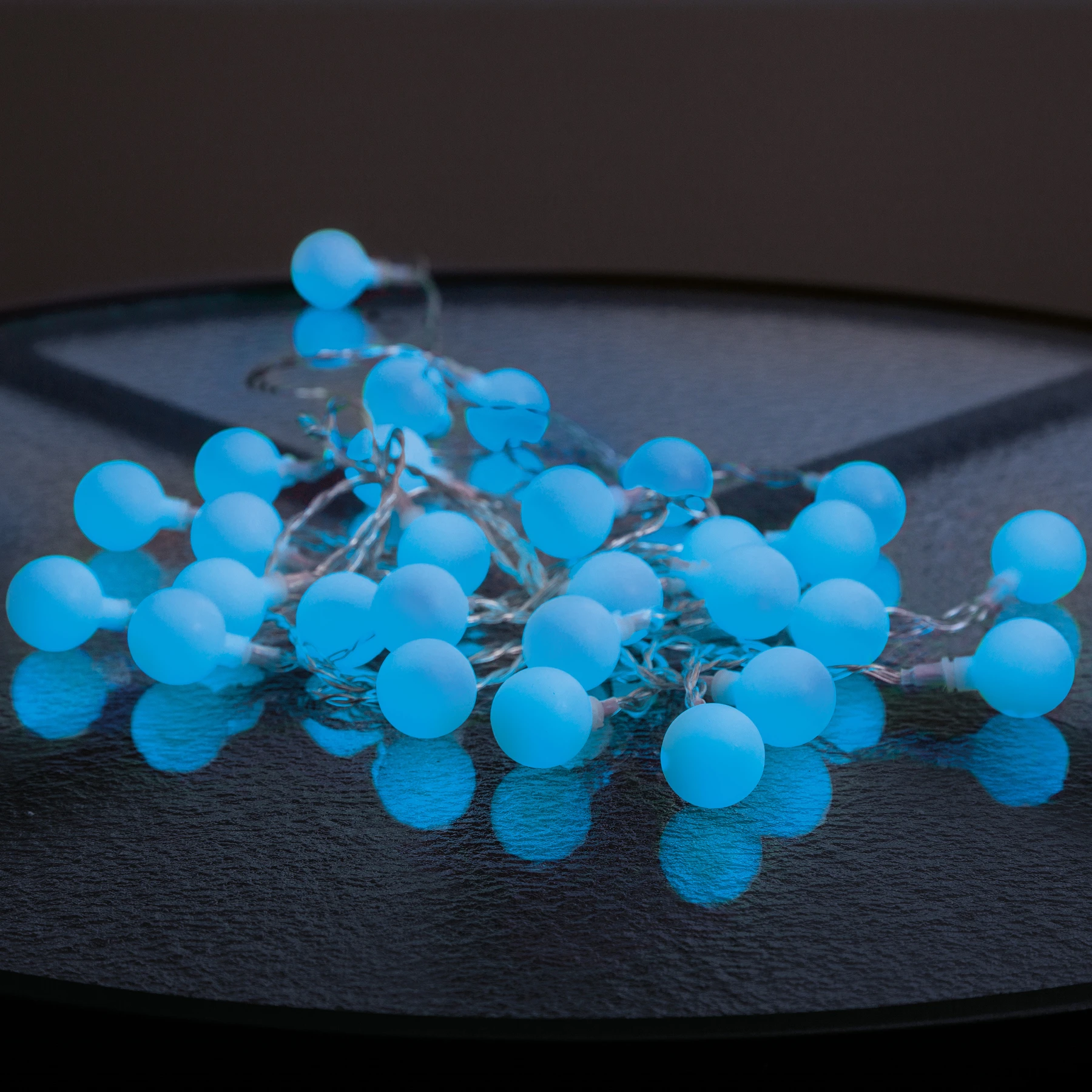 Berry - Deko Lichterkette für außen - 7,35 m - 50 LEDs - Netzbetrieb - Blau