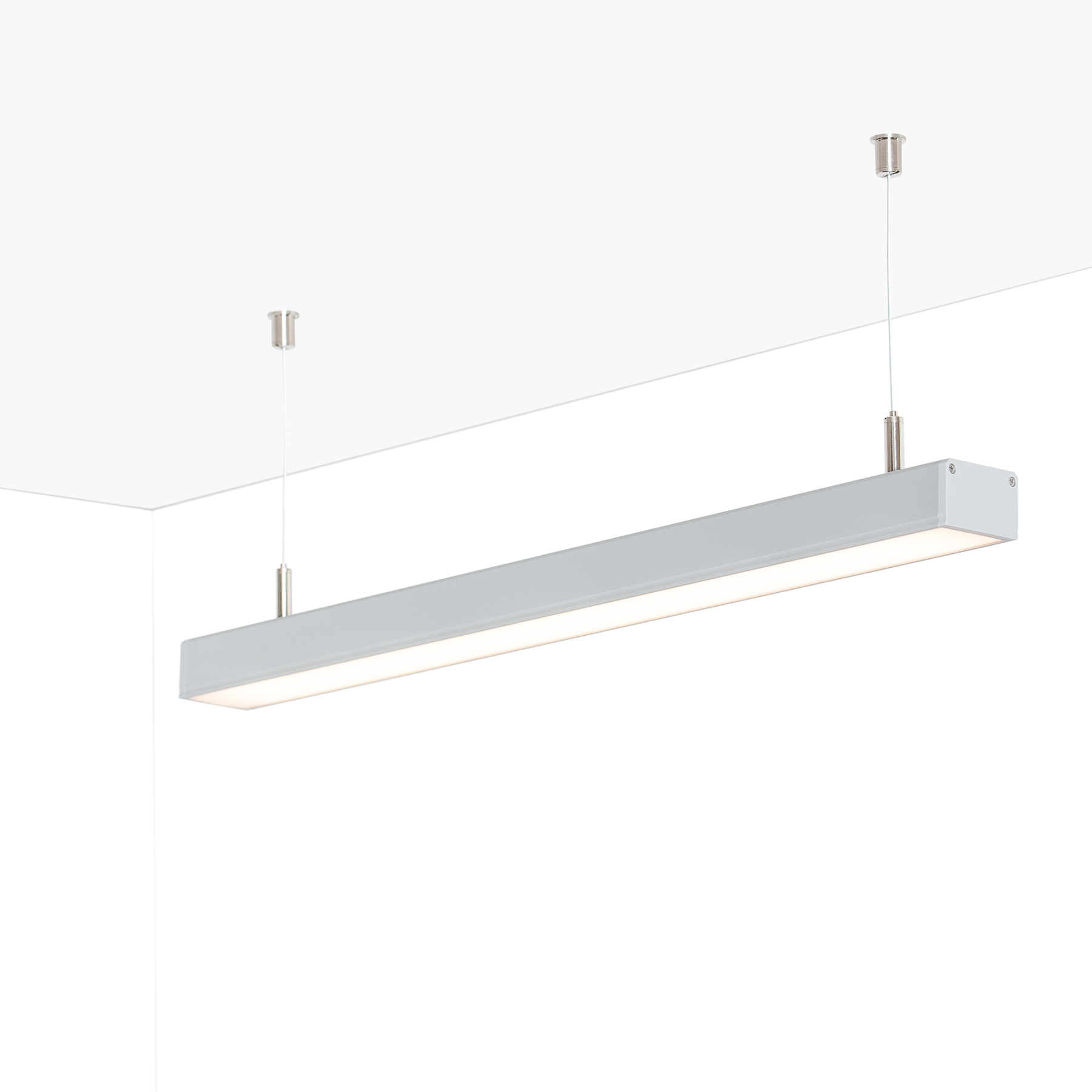 24V Aluminium LED Pendelleuchte - Farbtemperatur variabel - linear - diffuse Abdeckung, bis 3m Länge - 224cm - 924 High Power LEDS22 Watt - 5456 Lumen - ohne Netzteil und ohne Fernbedienung