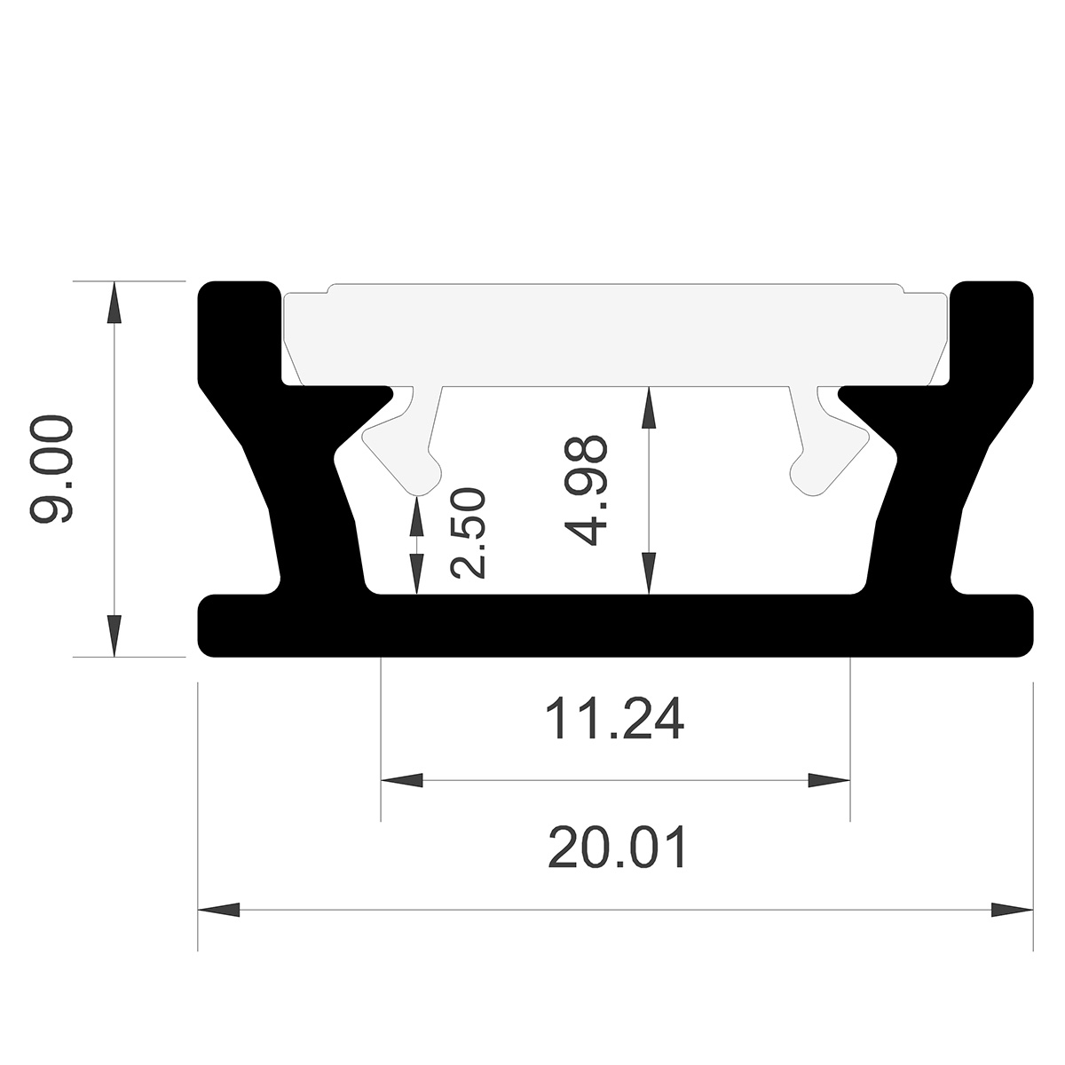 24V wasserdichte Aluminium LED Leiste – warmweiß – diffuse Abdeckung - IP65 - 23cm - 28 - LEDs - 4 Watt - 440 Lumen - 100cm Eingangskabel mit offenen Enden - ohne Ausgangskabel (geschlossene Endkappe)