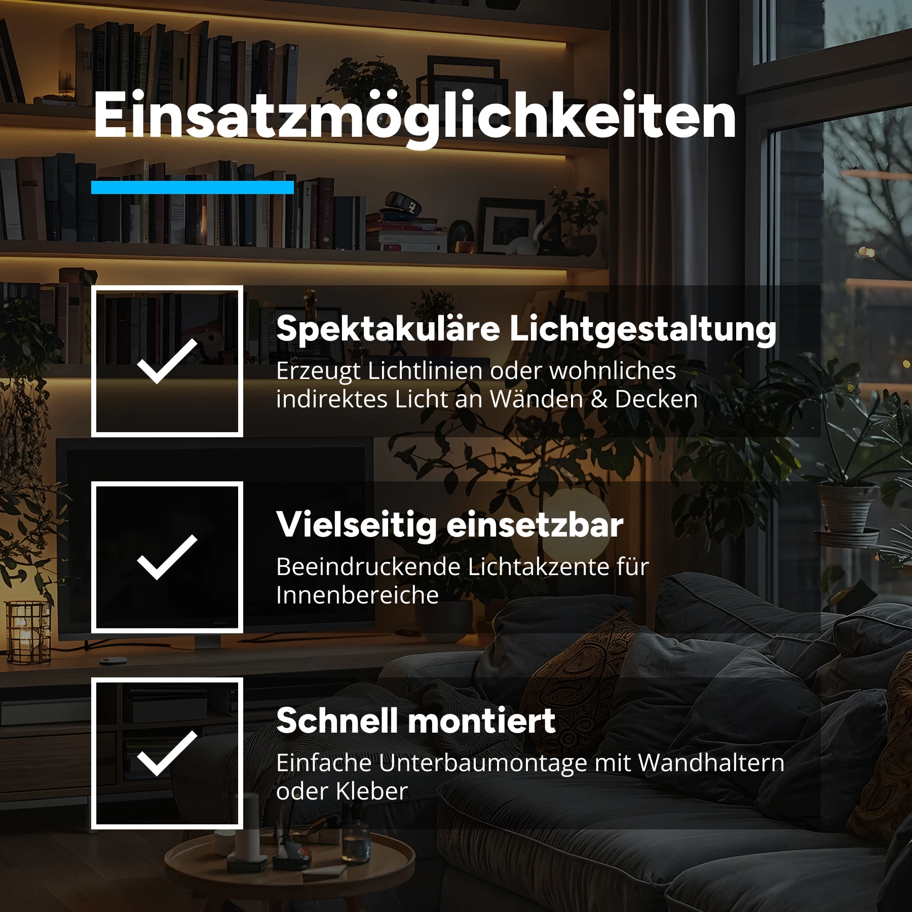 24V LED Leisten Set mit Fernbedienung und Netzteil, 103cm Länge, Lichtfarbe warmweiß mit Steckdosen Netzteil