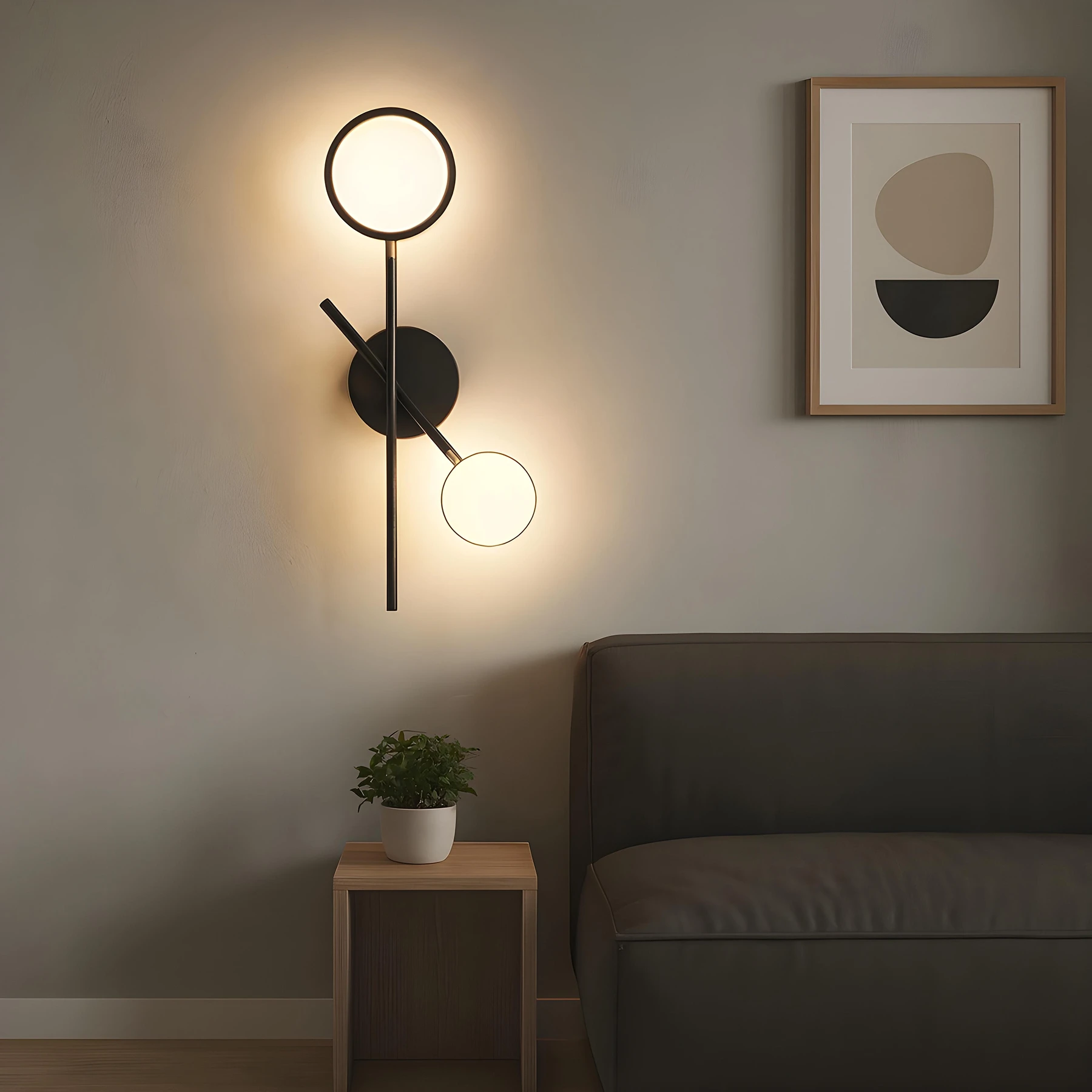 Wandleuchte indoor in schwarz/gold - 17cm - 10 W - Lichtfarbe: neutralweiß