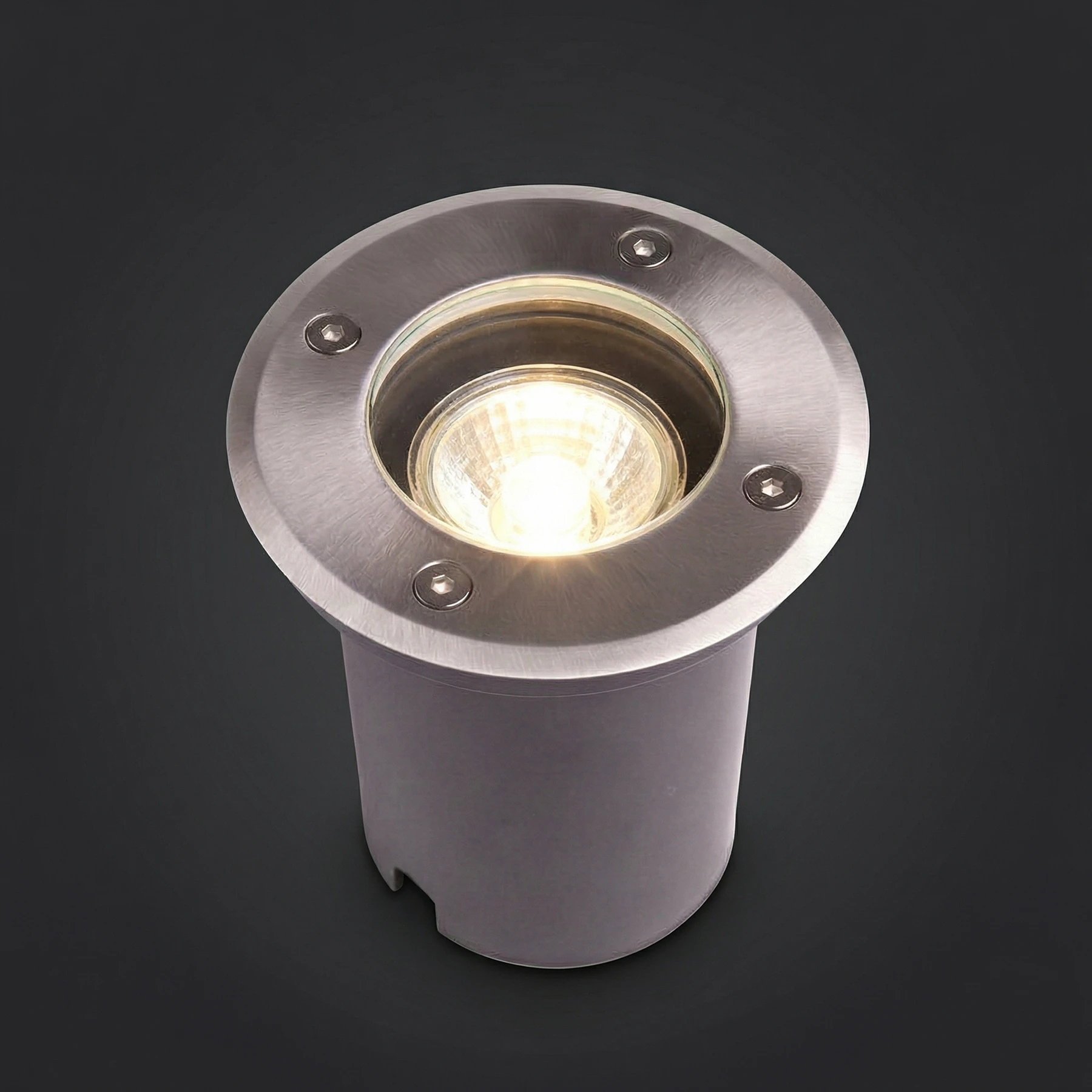 Eco Light, 230V LED Bodeneinbaustrahler, rund, GU10, IP67, wahlweise per SMART App steuerbar, RGB+CCT