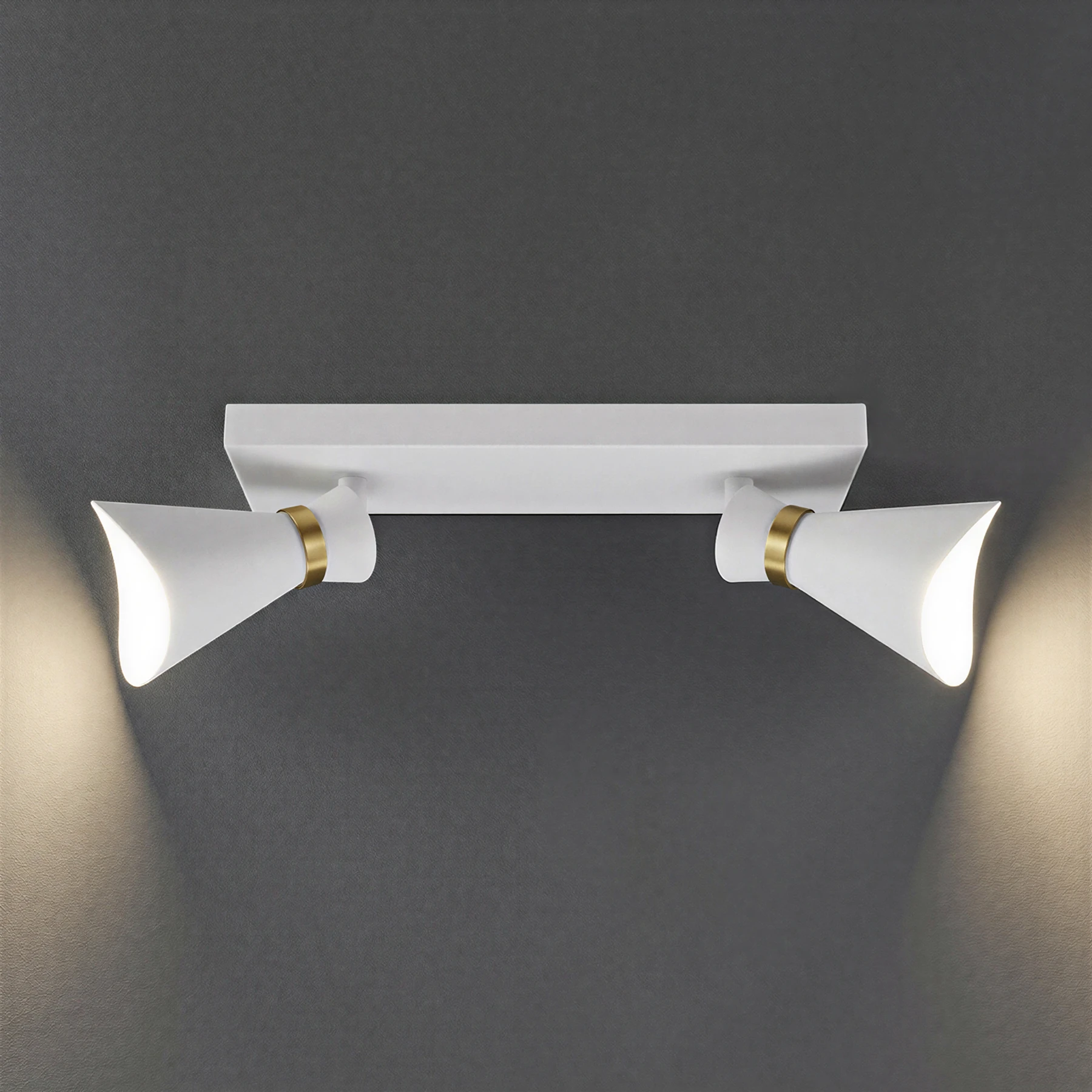 LORETA SPT 2 - Decken Spotleuchte in weiß/gold - Lichtfarbe: individuell wählbar