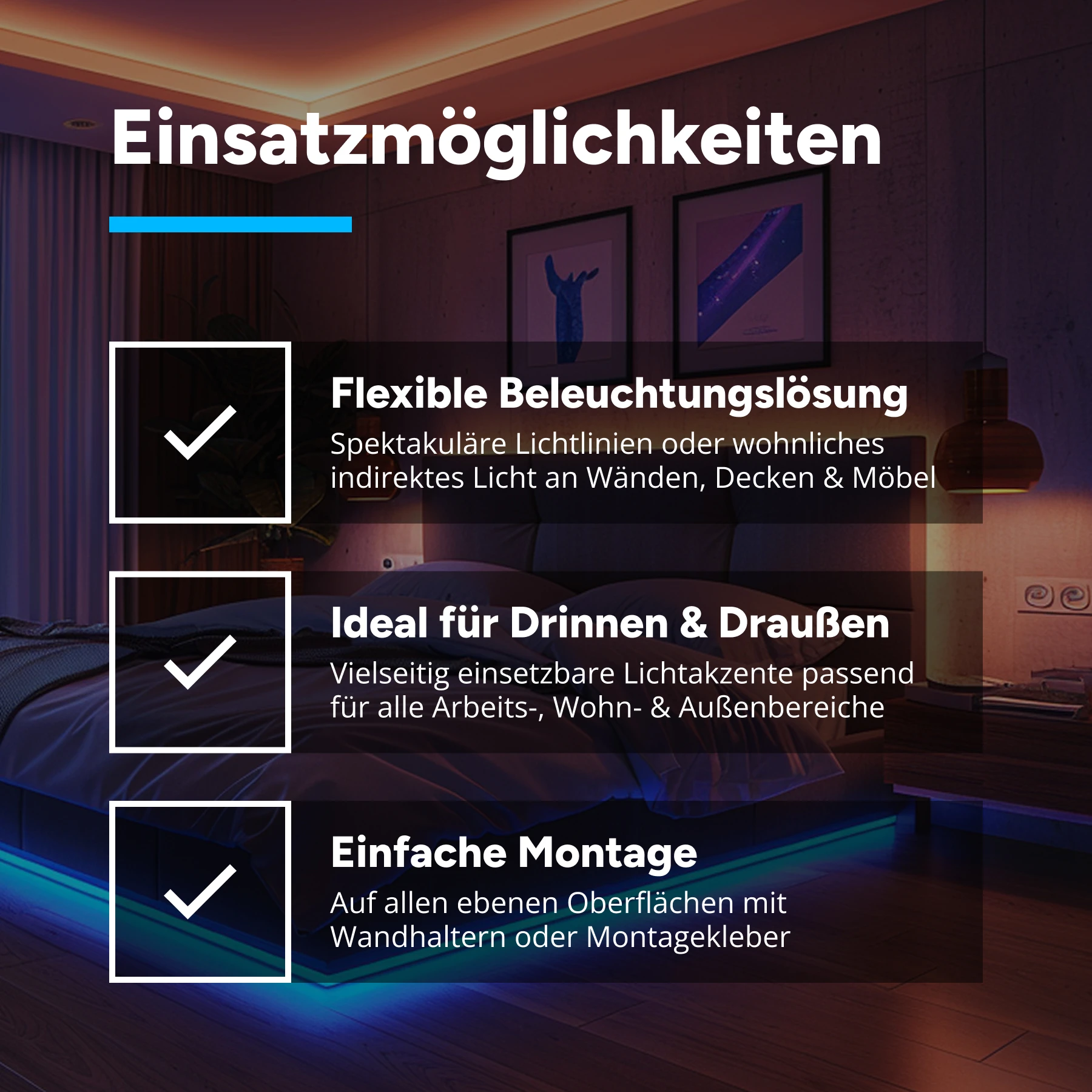 24V Slim-Line Aluminium LED Leiste - COB - RGB + Warmweiß + Weiß - diffuse  Abdeckung - 34,25cm - 175 LEDs - 5 Watt - mit Ausgangskabel ( zum Anschluss einer weiteren LED- Leiste)