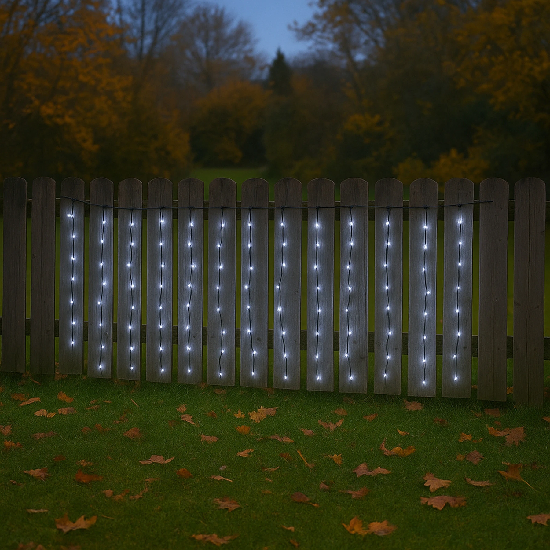 Crispy Ice White - Lichtervorhang für außen - 1,3 m - 120 LEDs - Netzbetrieb - Kaltweiß
