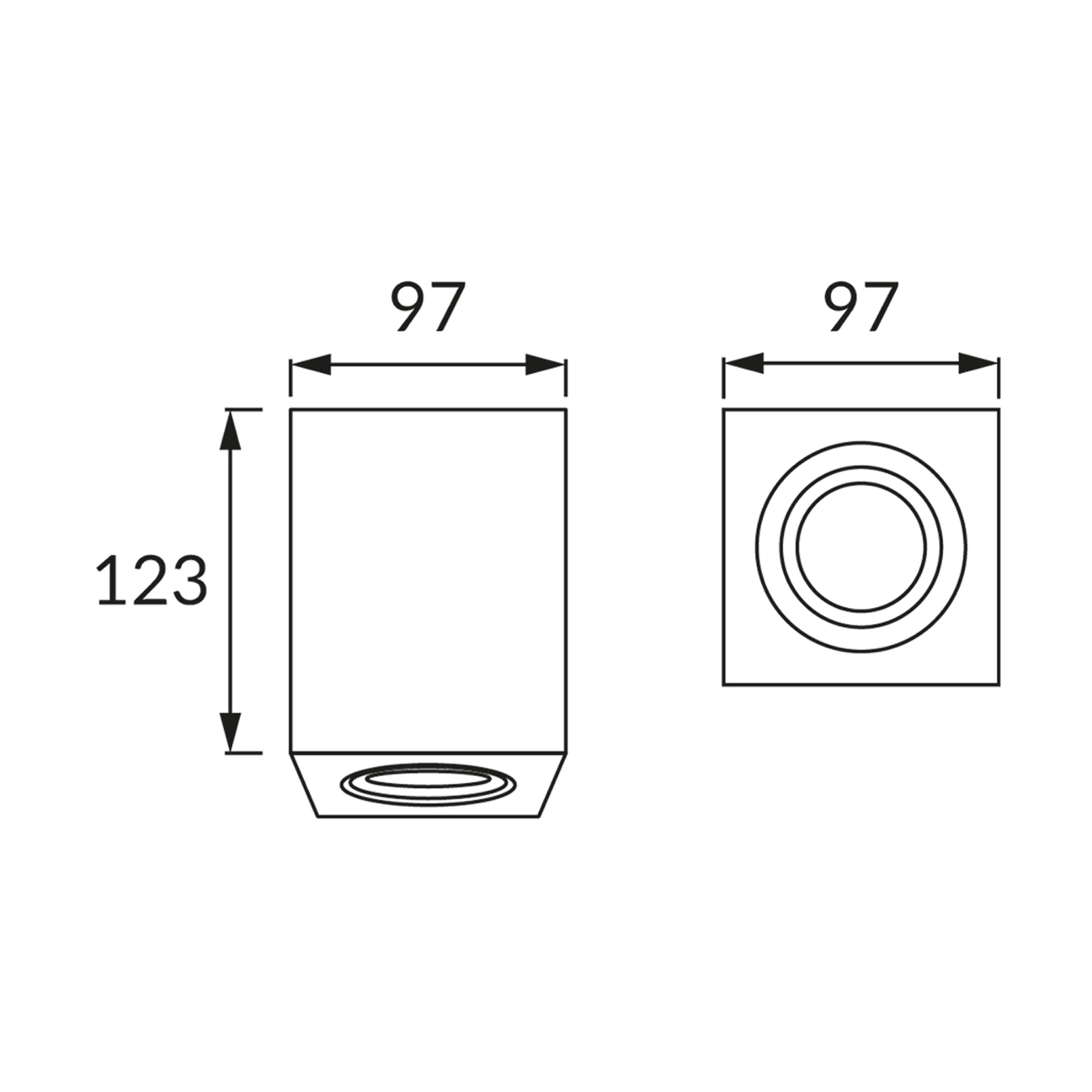 HARY D - Aufbau Deckenspot in silber - ohne Leuchtmittel