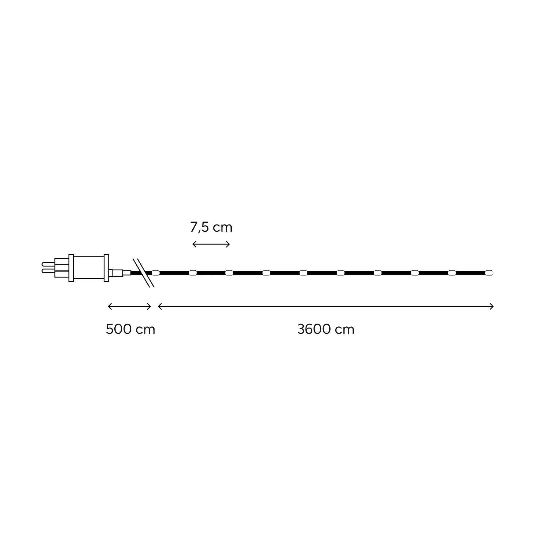 Dew Drop Micro - Lichterkette für außen - 36 m - 480 LEDs - Netzbetrieb - Mehrfarbig