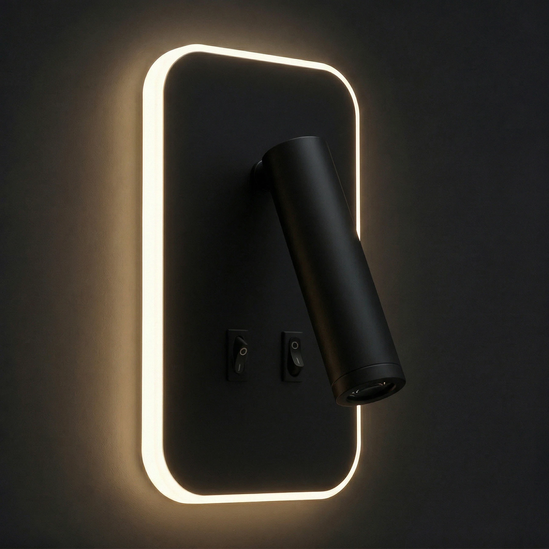 Wandleuchte indoor in schwarz - 6 W + 3 W - Lichtfarbe: warmweiß/ neutralweiß