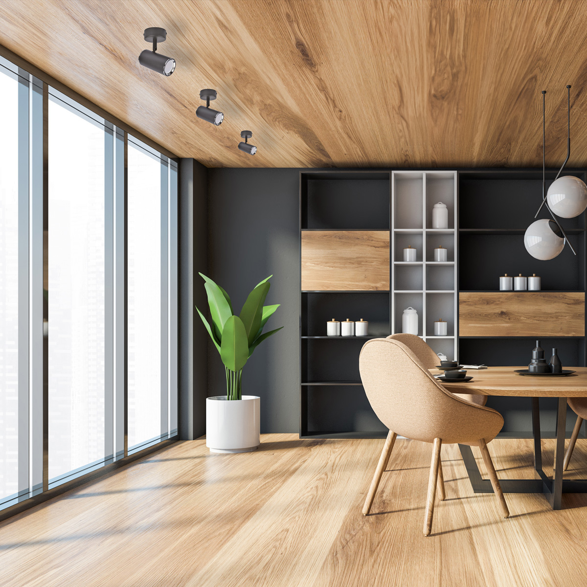 MEGAN SPT - Decken Spotleuchte in schwarz/chrom - Lichtfarbe: individuell wählbar