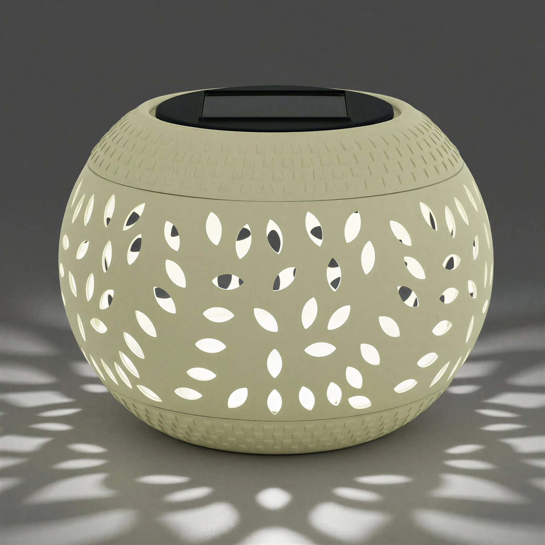 Solar Tischleuchte in beige - Lichtfarbe: warmweiß