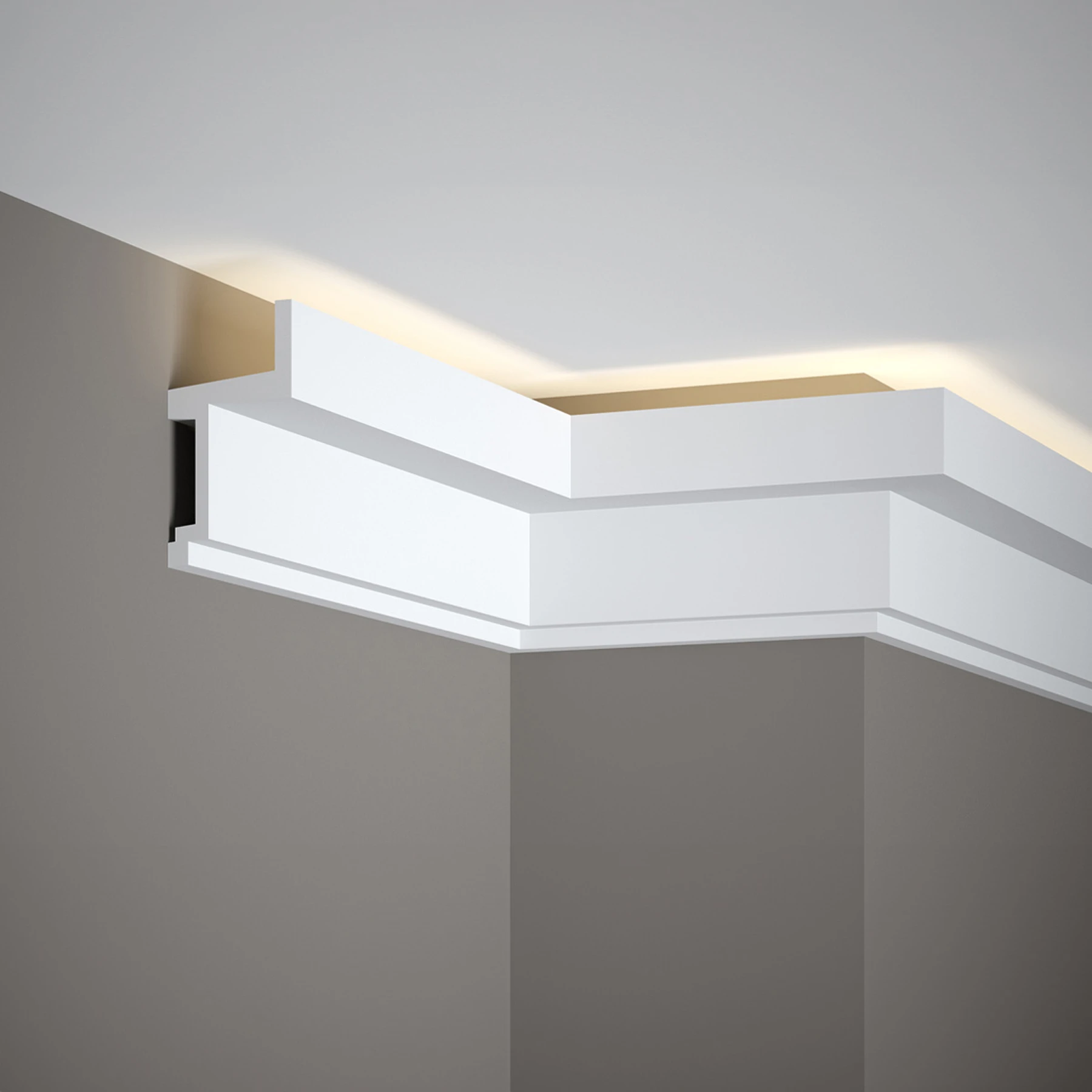 LED Stuckleiste - moderne Deckenleiste - 6 x 11 x 200cm