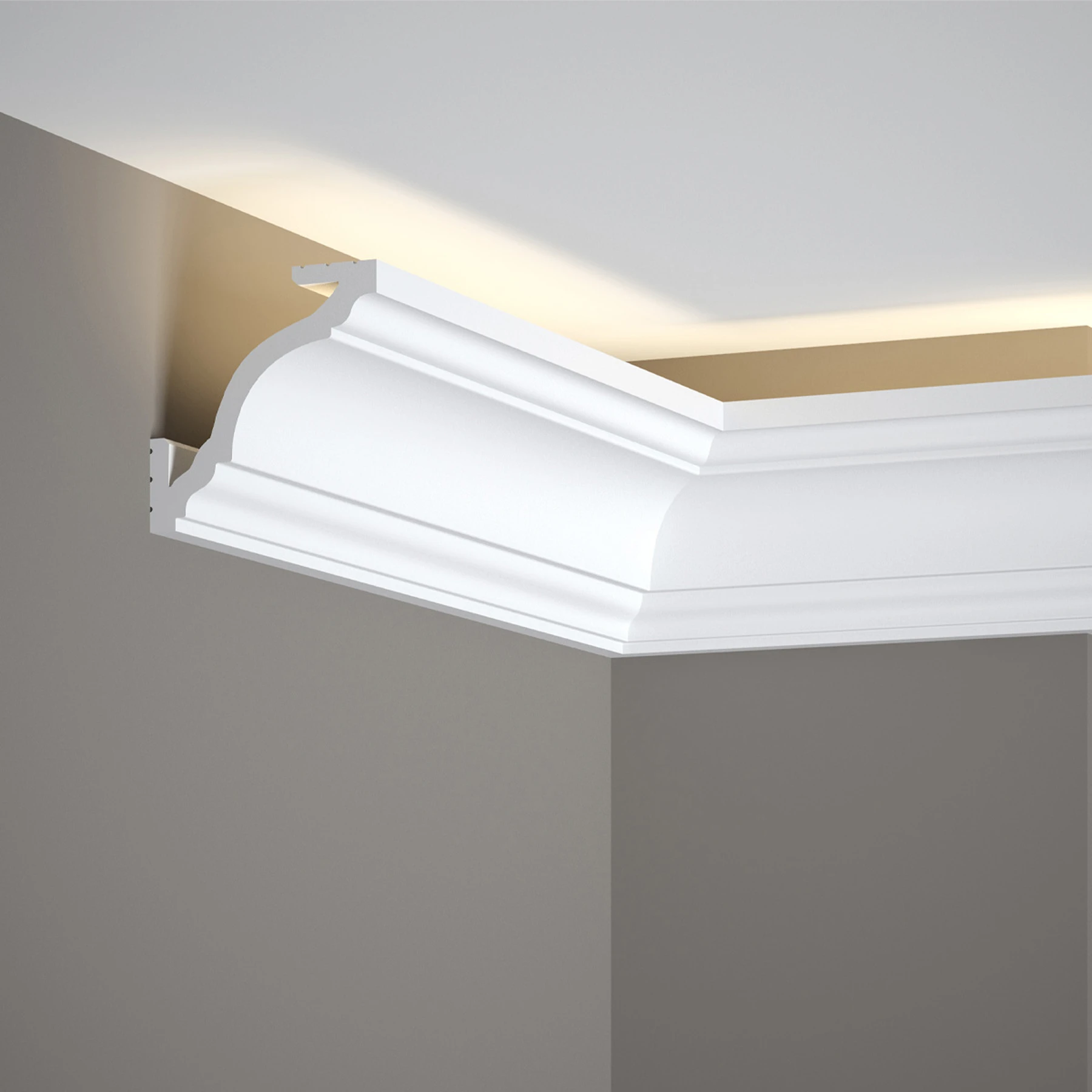 LED Stuckleiste - Gardinenleiste - 8,1 x 8,1 x 200cm