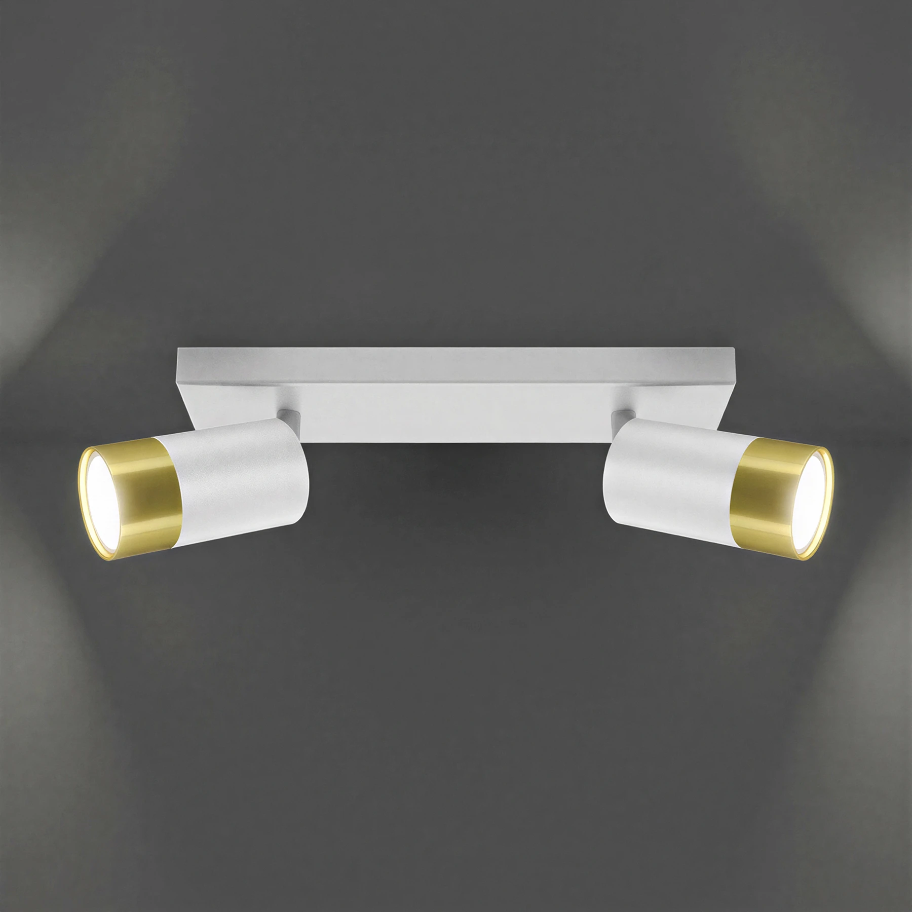 PUZON SPT 2 - Decken Spotleuchte in weiß/gold - Lichtfarbe: individuell wählbar