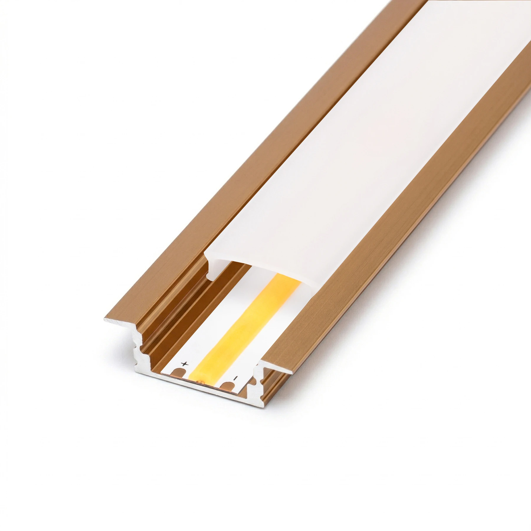 bronzenes Aluminium LED Einbau Profil in Wunschlänge, slim, 2,48 x 0,8 cm