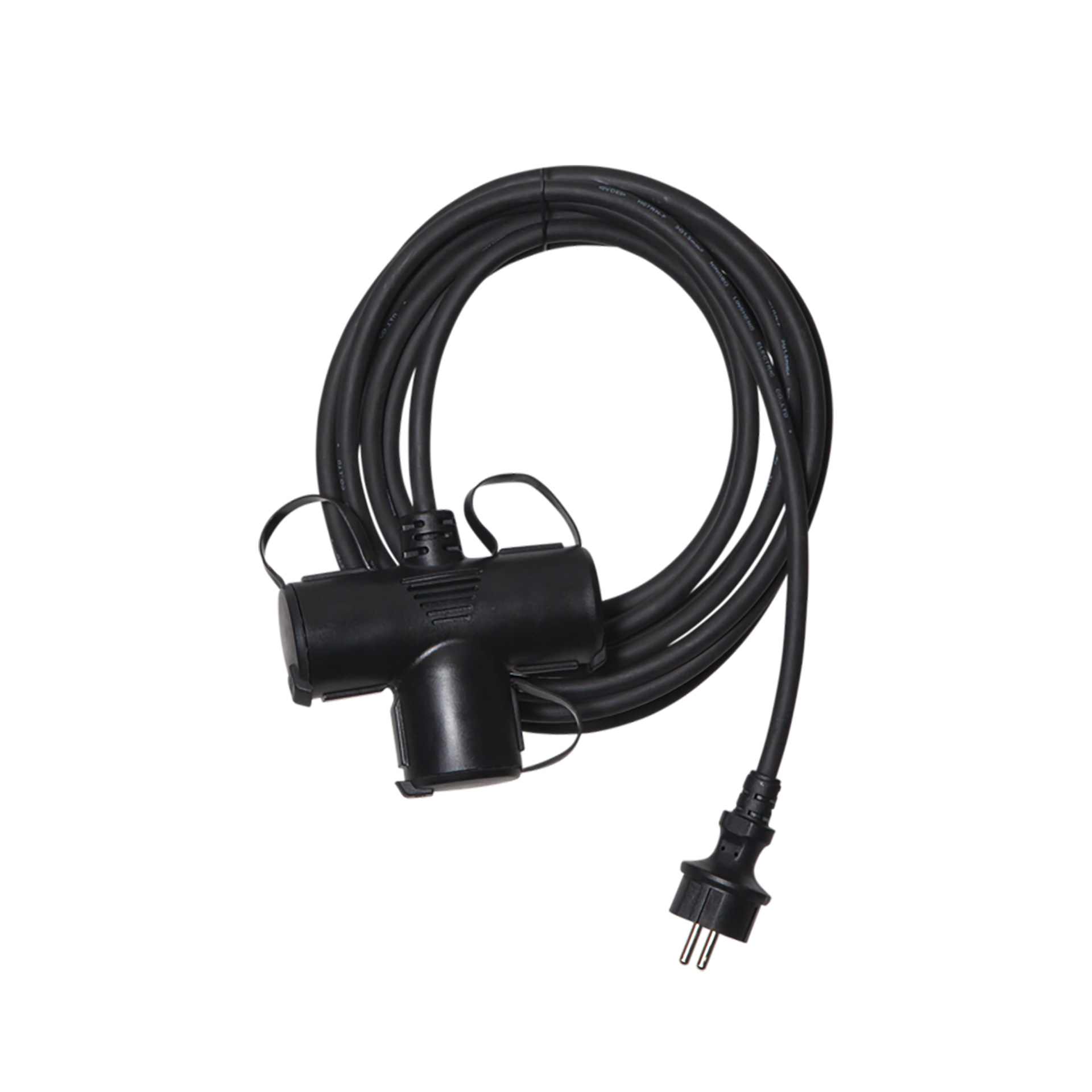 Lungo - Verlängerungskabel für Außenbereich - 3er Verteiler - 7 m - schwarz - IP 44