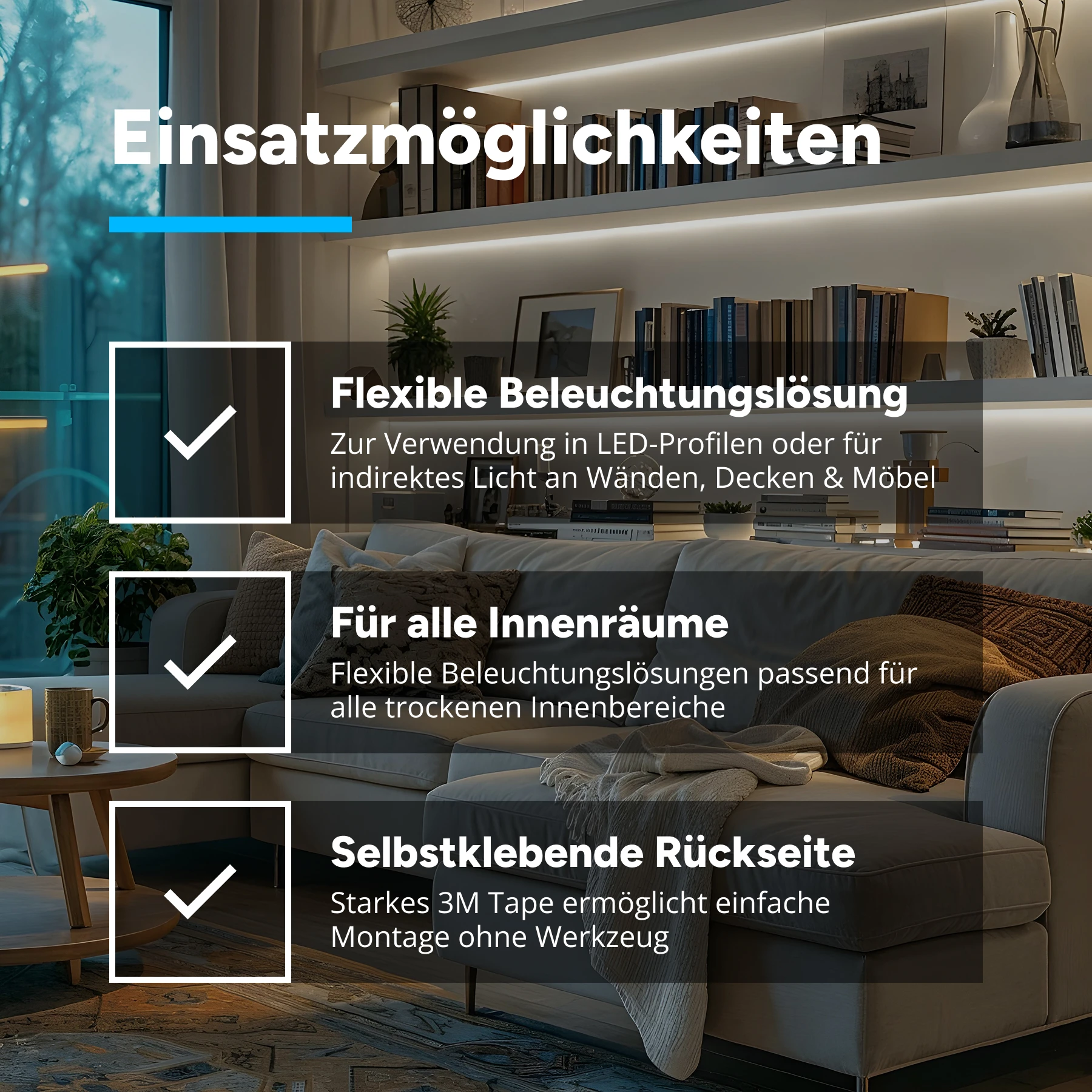 12V COB LED Streifen - neutralweiß - alle 1cm teilbar - 3mm breit - 5cm - 20 LED Chips - 0,3 Watt - 23 - Lumen - ohne Eingangskabel - Löten erforderlich