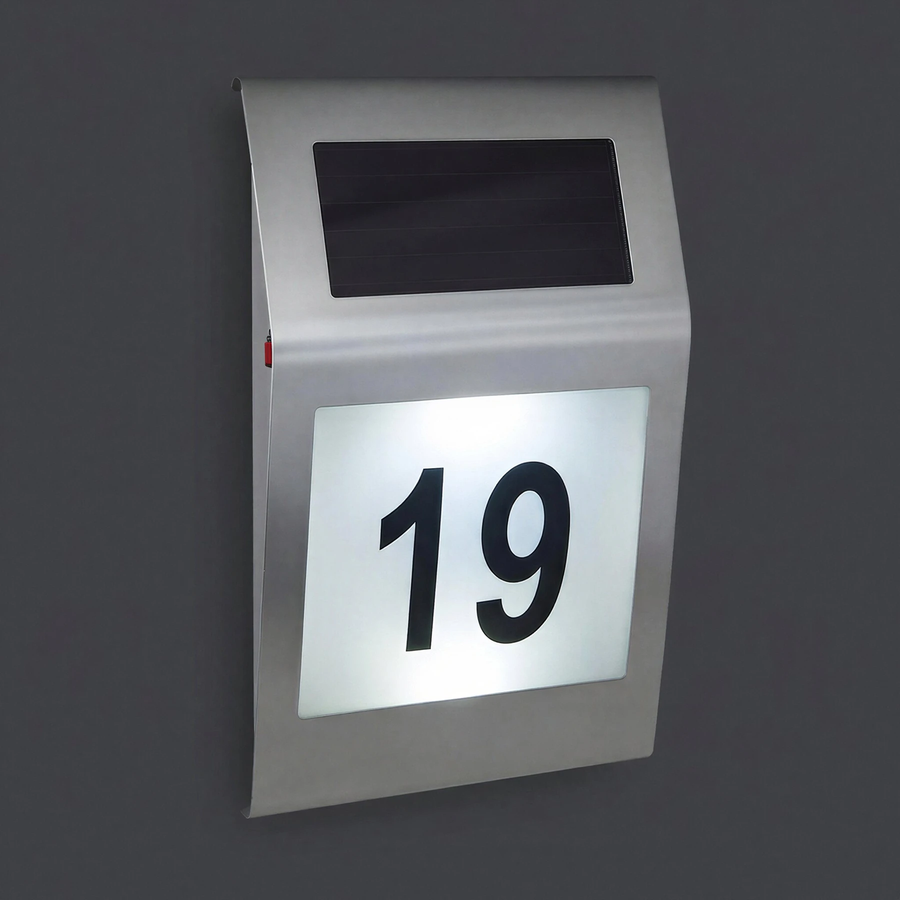 NUMERO LED - Solar Wandleuchte in chrom - 0,12W - Lichtfarbe: kaltweiß