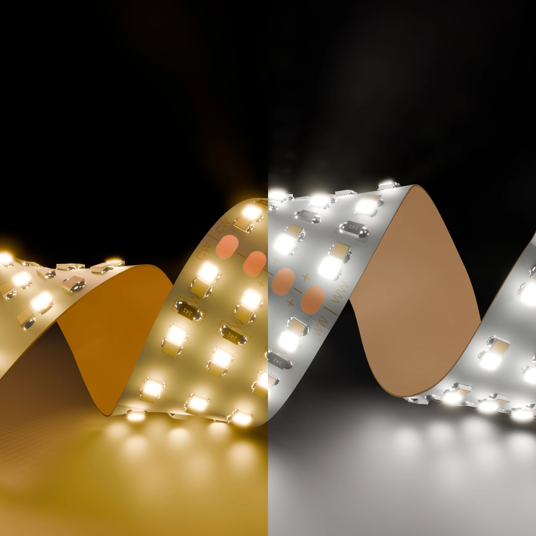 24V High Power LED Streifen - Farbtemperatur einstellbar - 420 LEDs je Meter - alle 10cm teilbar