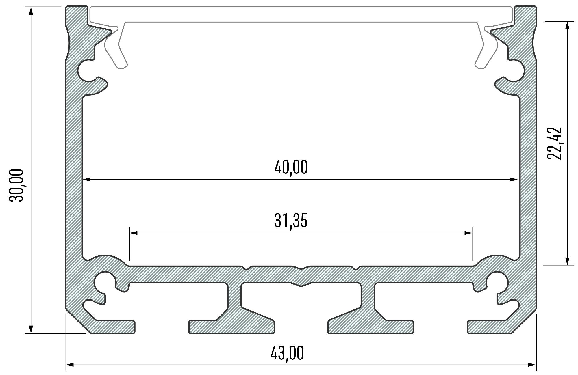 24V Aluminium LED Pendelleuchte - warmweiß - linear - diffuse Abdeckung, bis 3m Länge - 121cm - 280 High Power LEDs - 22,4 Watt - 3663 Lumen - ohne Netzteil