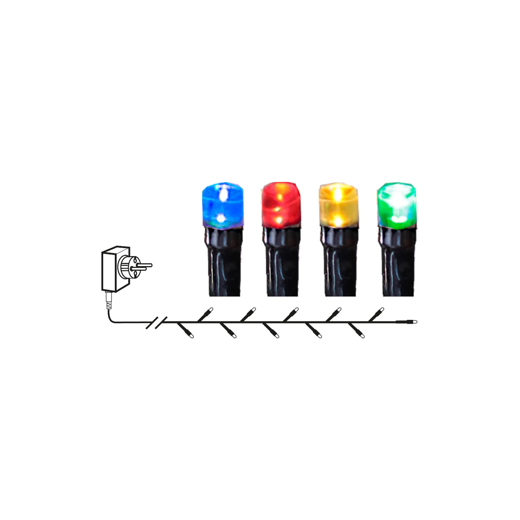 Flashy - Lichterkette für außen - 21 m - 300 LEDs - Timer - Netzbetrieb - 8 Funktionen - Mehrfarbig