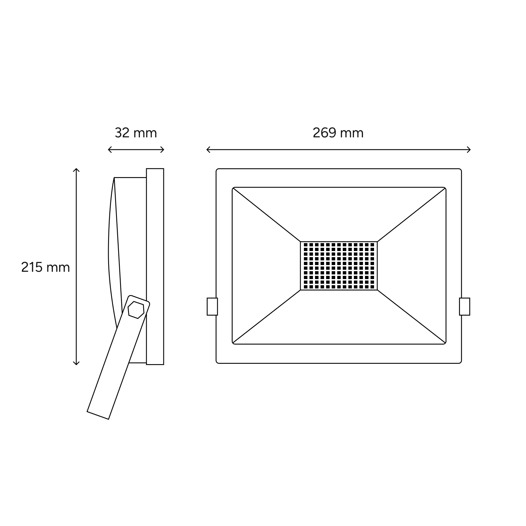 LED Strahler  - 26,9 x 21,5 x 3,2 cm -100 W - Lichtfarbe: Kaltweiß