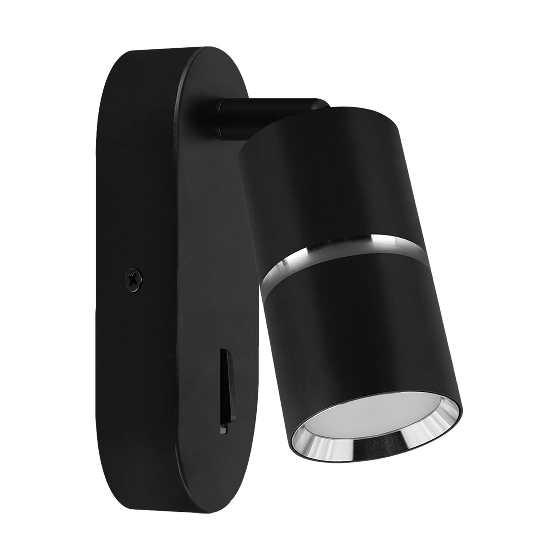 Wandleuchte indoor in schwarz/chrom - Lichtfarbe: individuell wählbar