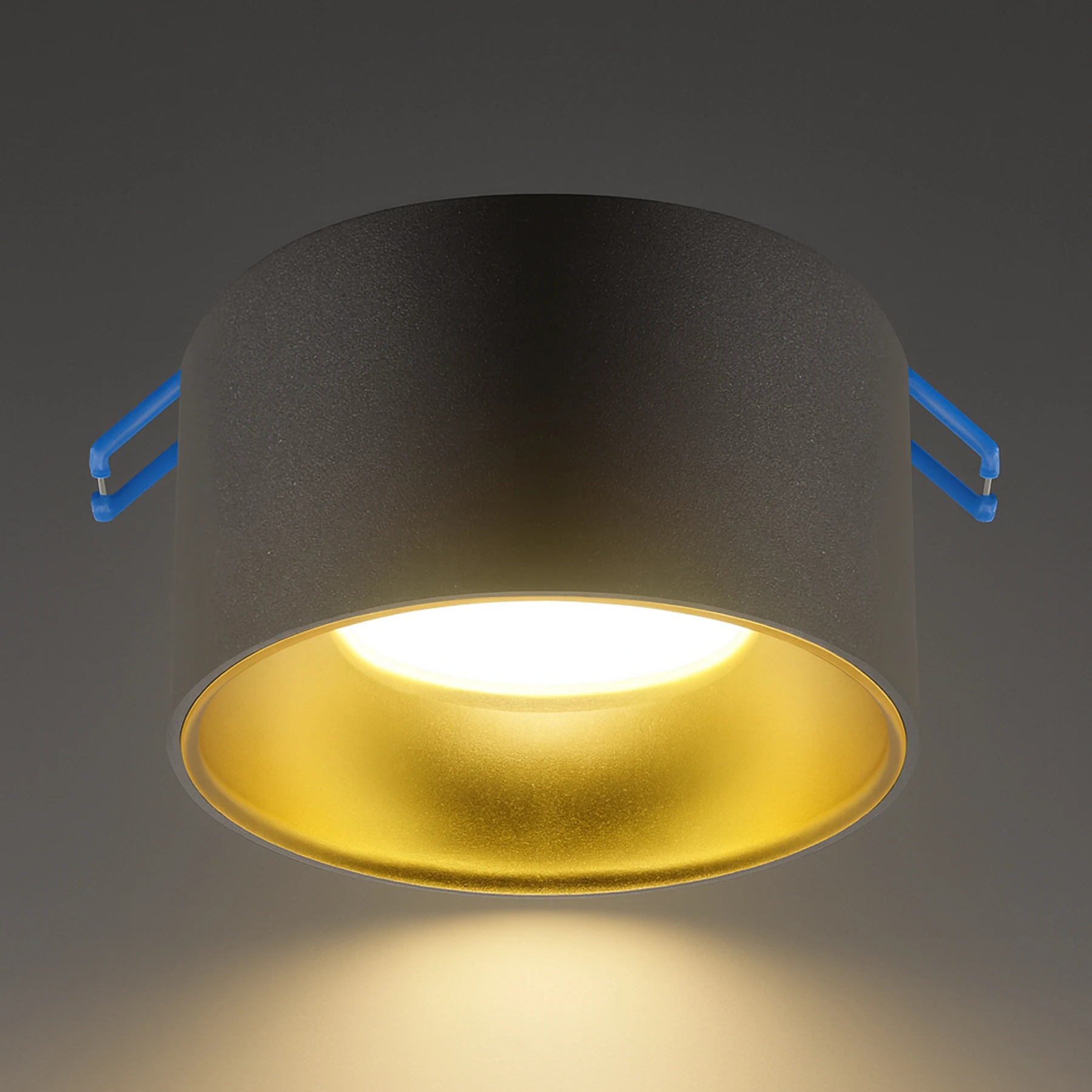 PANAMA C - Einbau Deckenspot in schwarz/gold - Lichtfarbe: individuell wählbar