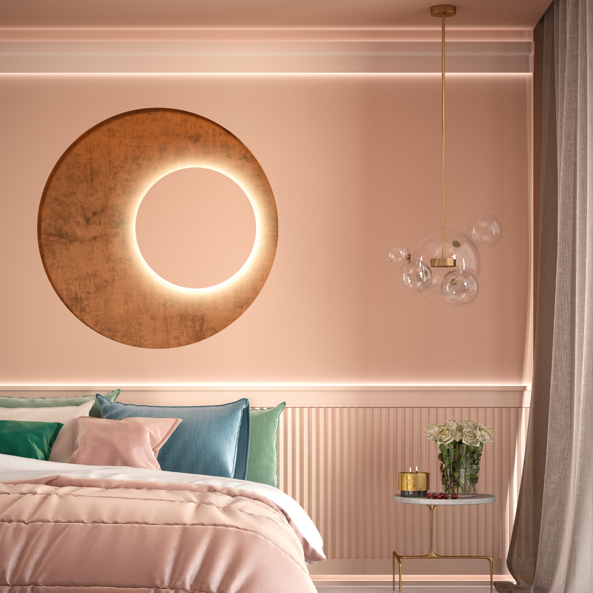 LED Stuckleiste - moderne flache Wandleiste - 1,7 x 8 x 200cm