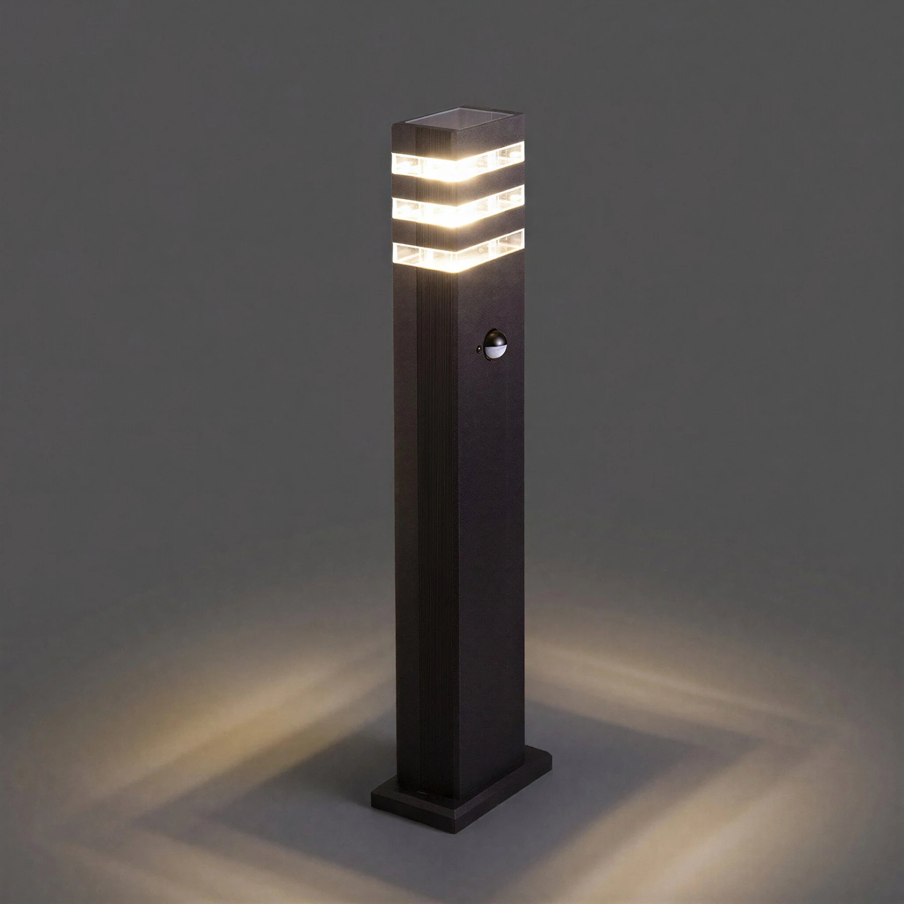 Tindra - Wegeleuchte mit Bewegungsmelder in schwarz - Lichtfarbe: individuell wählbar