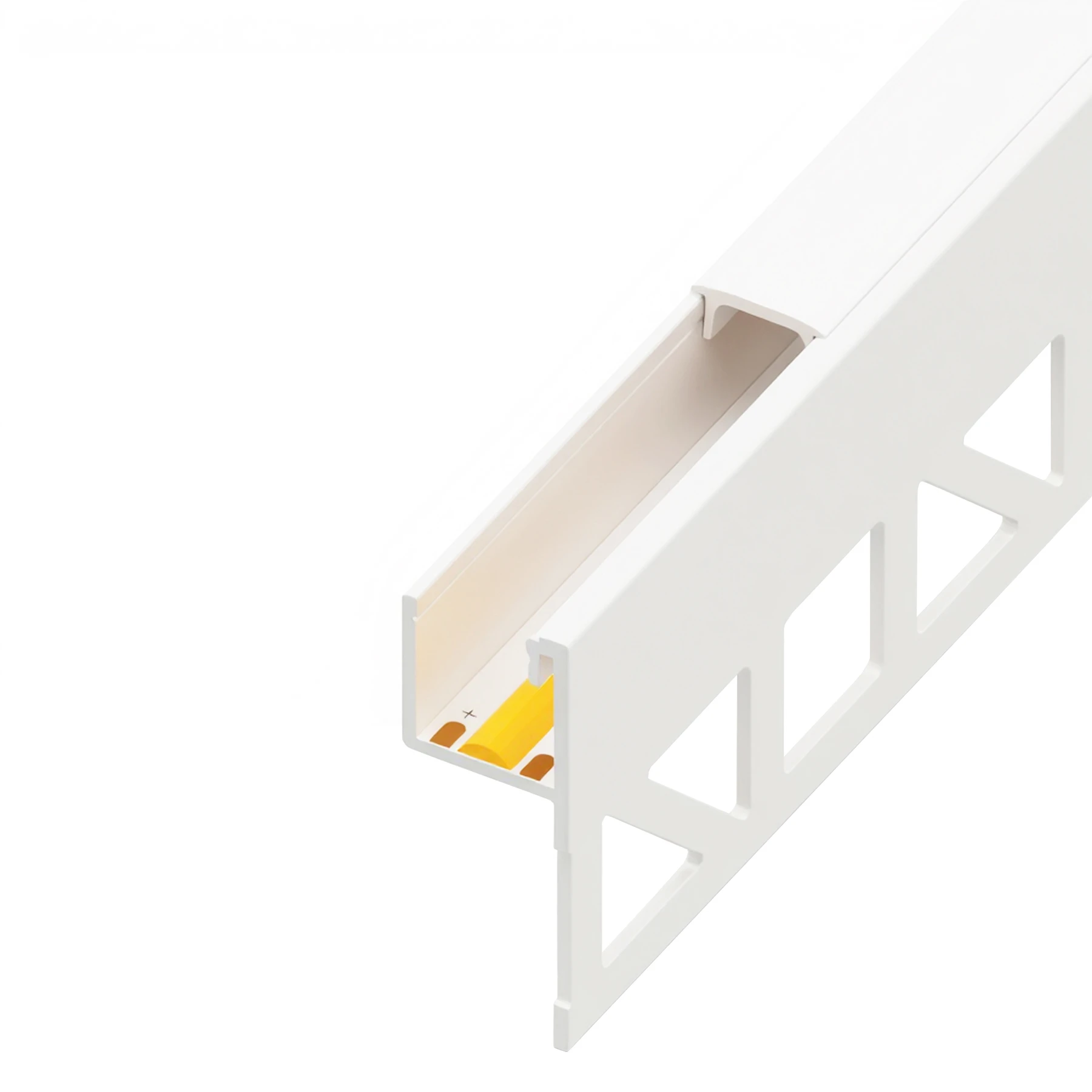 diffuse Abdeckung für LED Fliesenabschlussprofil - nach oben abstrahlend, CC-14 und CC-14-WHT - 100cm Länge