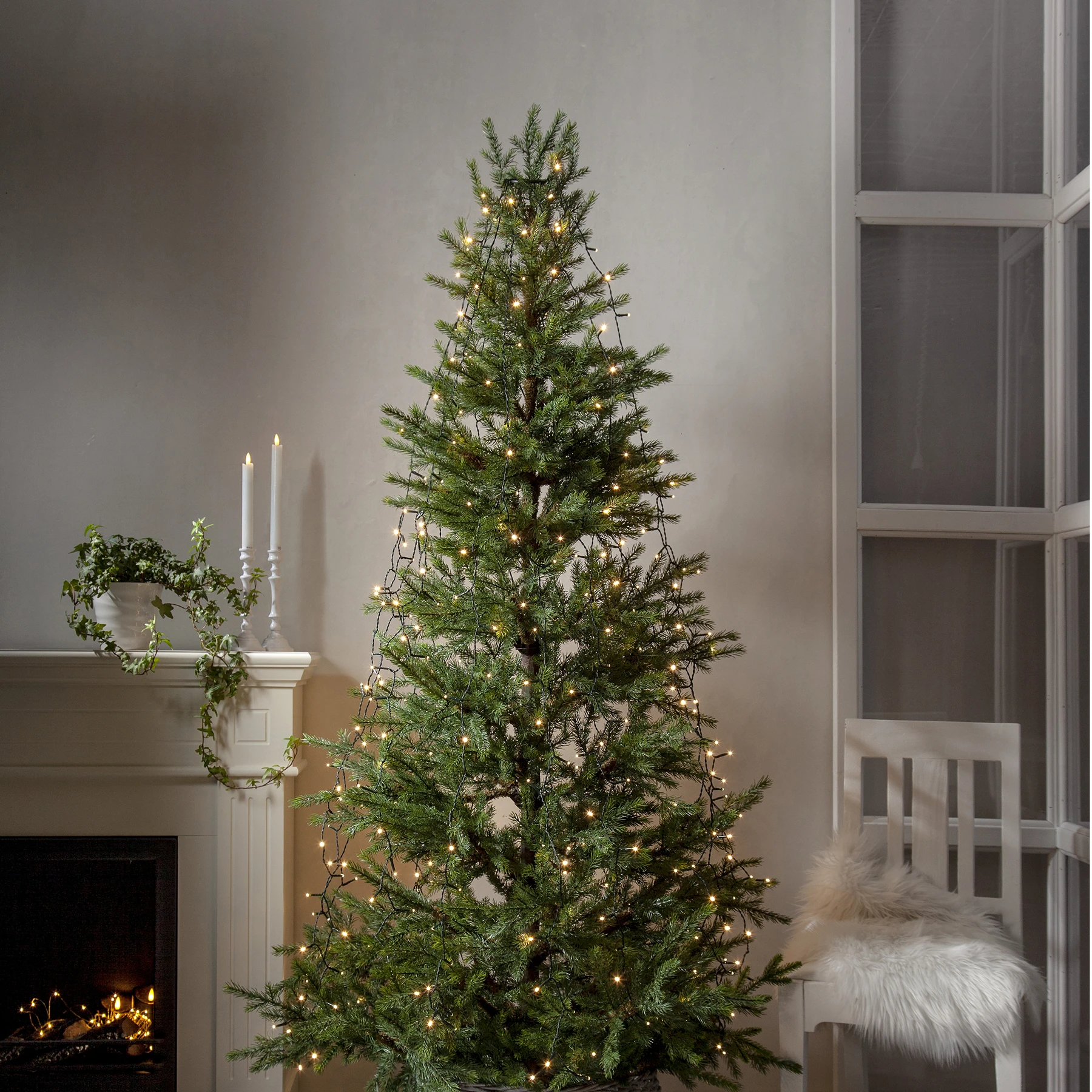 Shiny White - Baumlichterkette für außen - 0,07 m - 360 LEDs - Netzbetrieb - Warmweiß