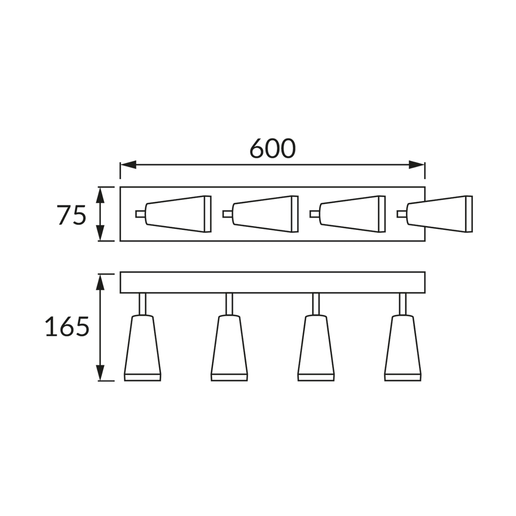 SANA 4 - Decken Spotleuchte in weiß - ohne Leuchtmittel