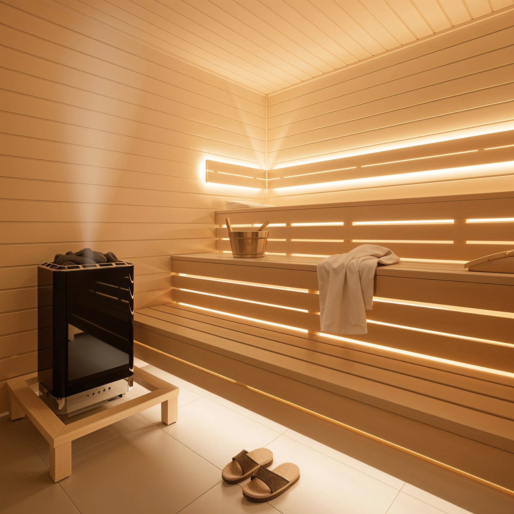 24V wasserfeste Sauna LED Leiste - hitzebeständig - RGBWW - diffuse Abdeckung - IP68 - bis 3m Länge - 38cm - 10 LEDs - 2 Watt - 112 Lumen - 100cm Eingangskabel mit offenen Enden - ohne Ausgangskabel (geschlossene Endkappe)