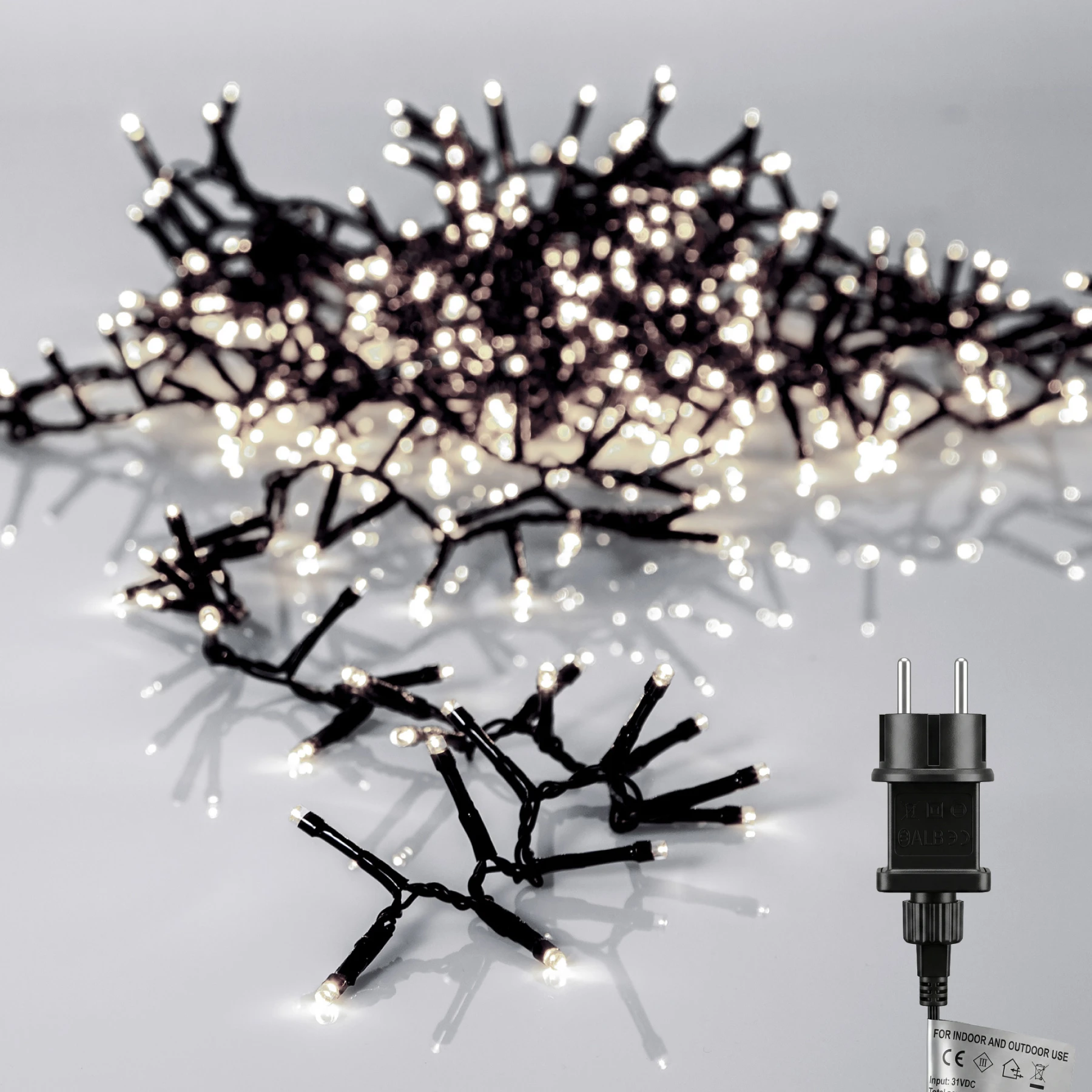 Crispy Ice White - Lichterkette für außen - 24 m - 1200 LEDs - Netzbetrieb - Neutralweiß