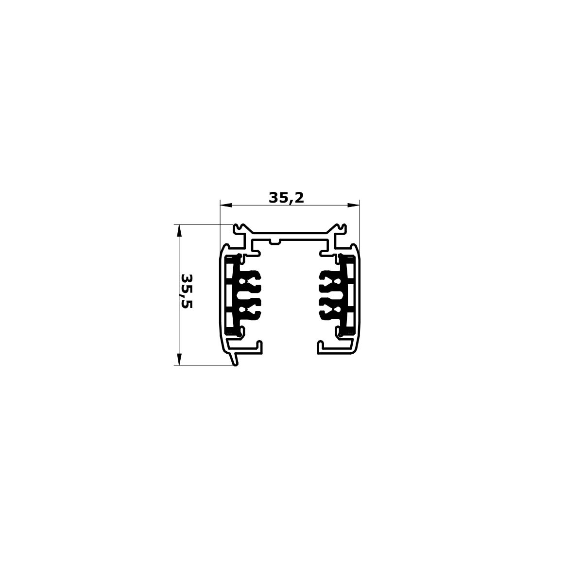 3-Phasen - Stromschiene - 230V - 3m - schwarz